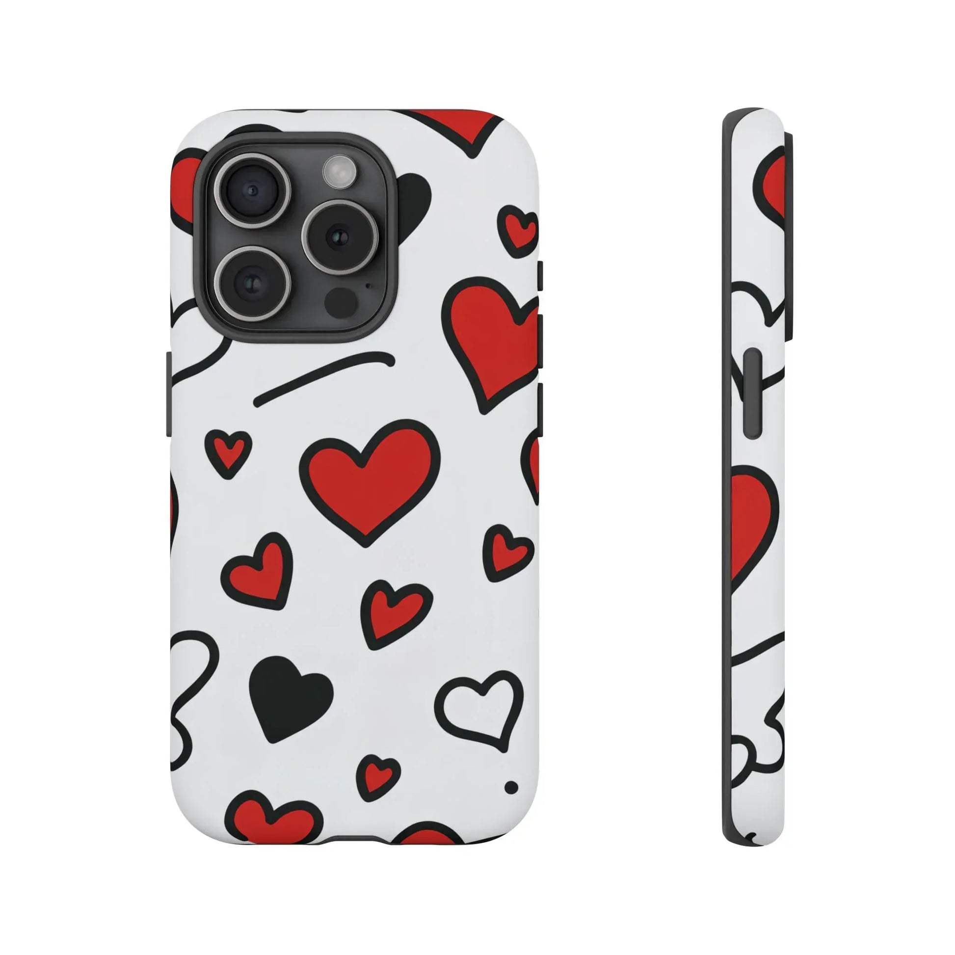 Scattered Hearts Phone Case for iPhone 11-17 and Galaxy S10-S25 - KARARMDESIGN