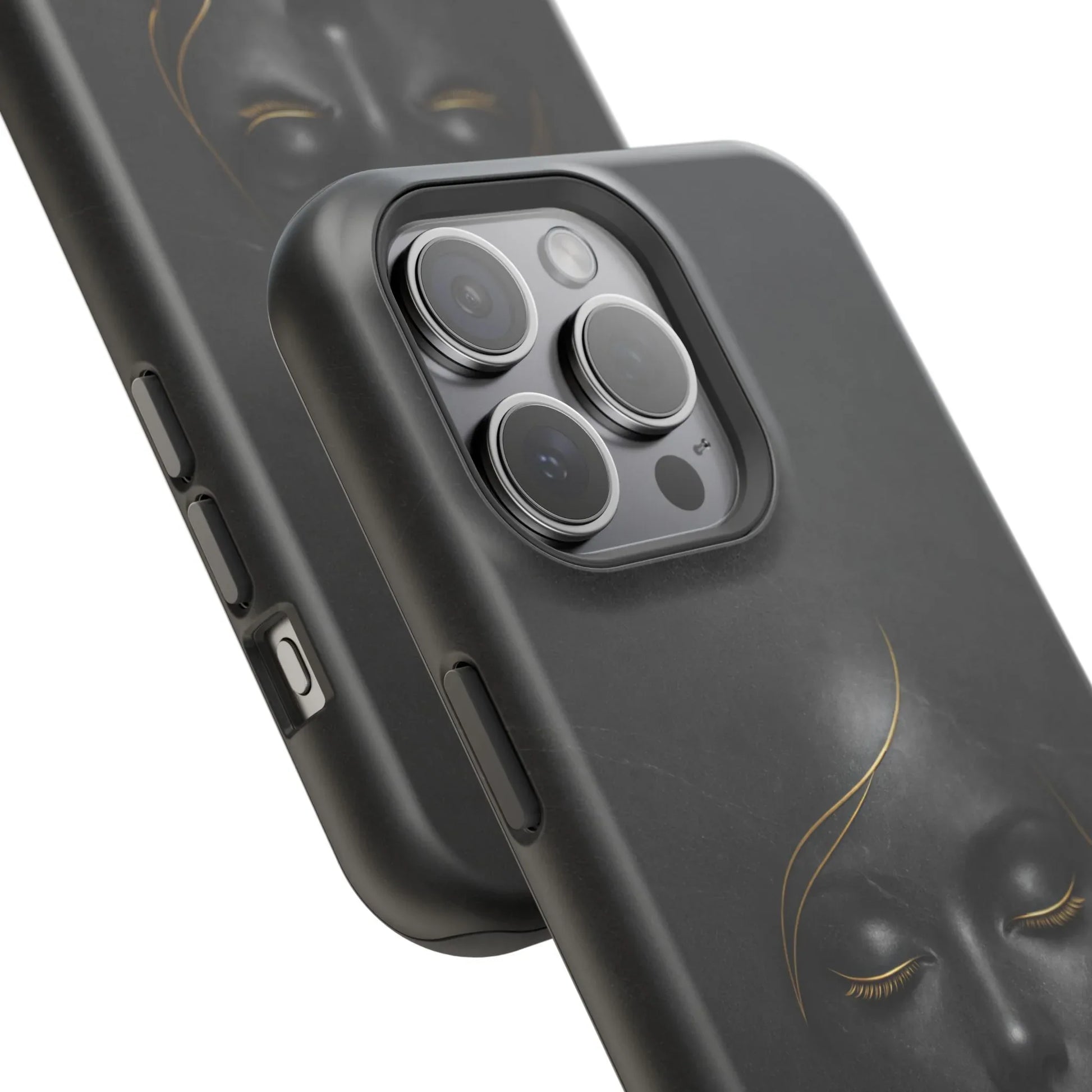 Black Gold Face Phone Case for iPhone 13-17 - KARARMDESIGN