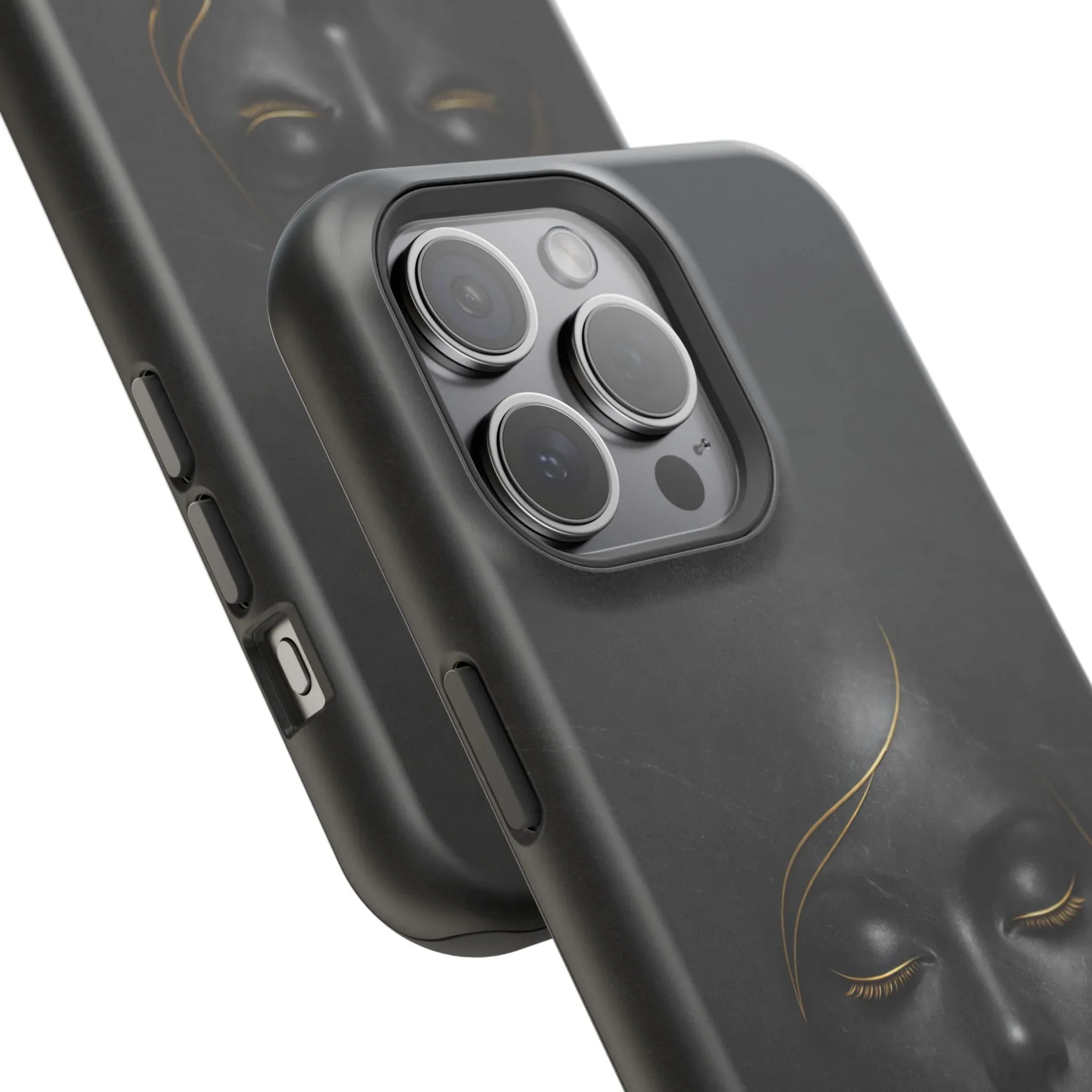 Black Gold Face Phone Case for iPhone 13-17 - KARARMDESIGN
