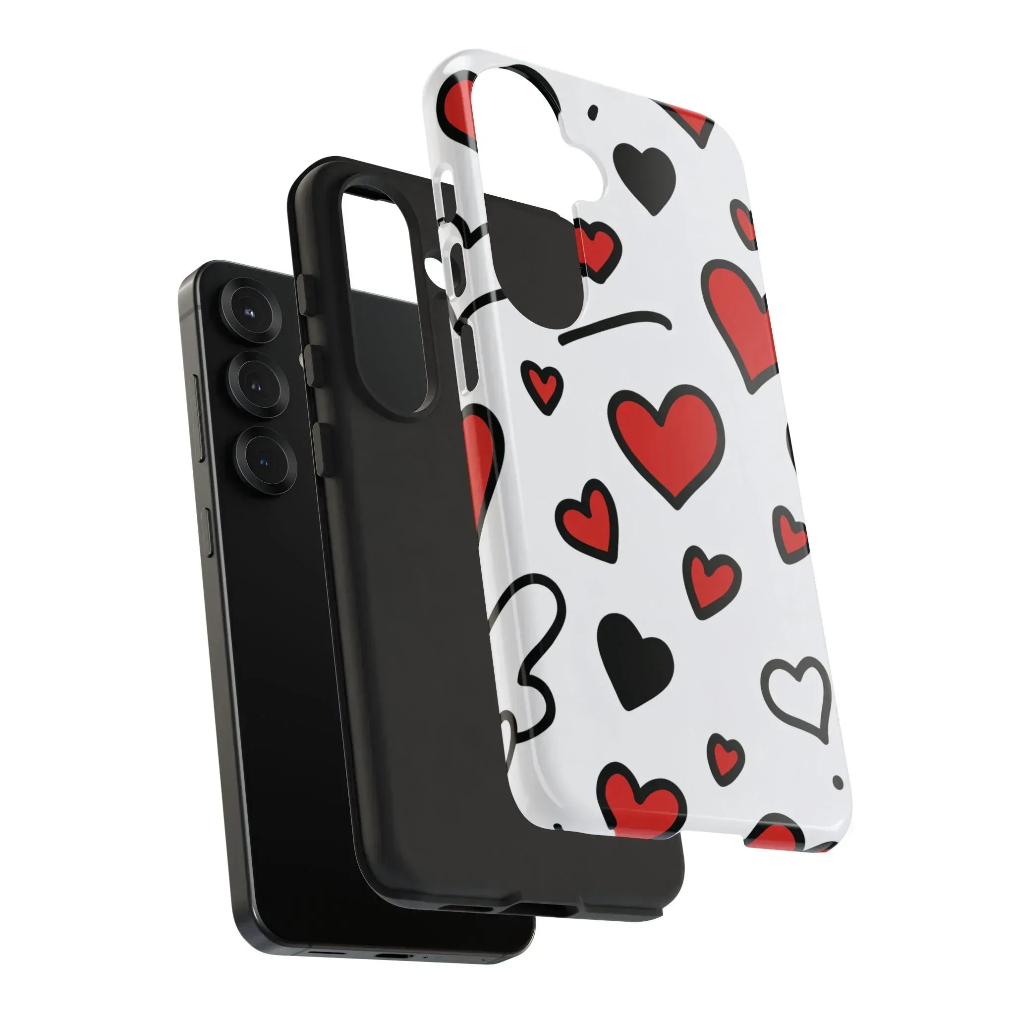 Scattered Hearts Phone Case for iPhone 11-17 and Galaxy S10-S25 - KARARMDESIGN