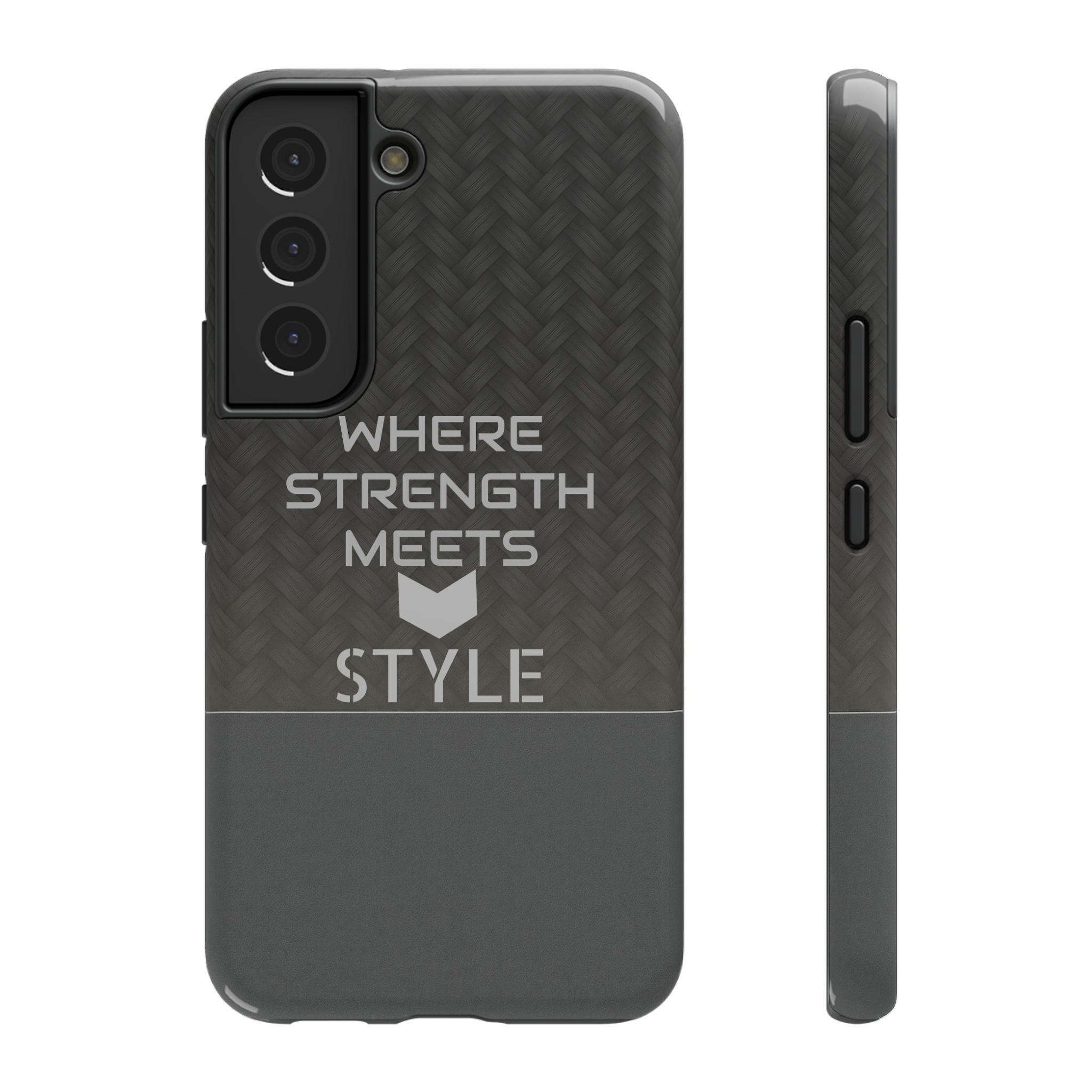 Gray Carbon Phone Case for iPhone 12-16 and Galaxy S21-S22