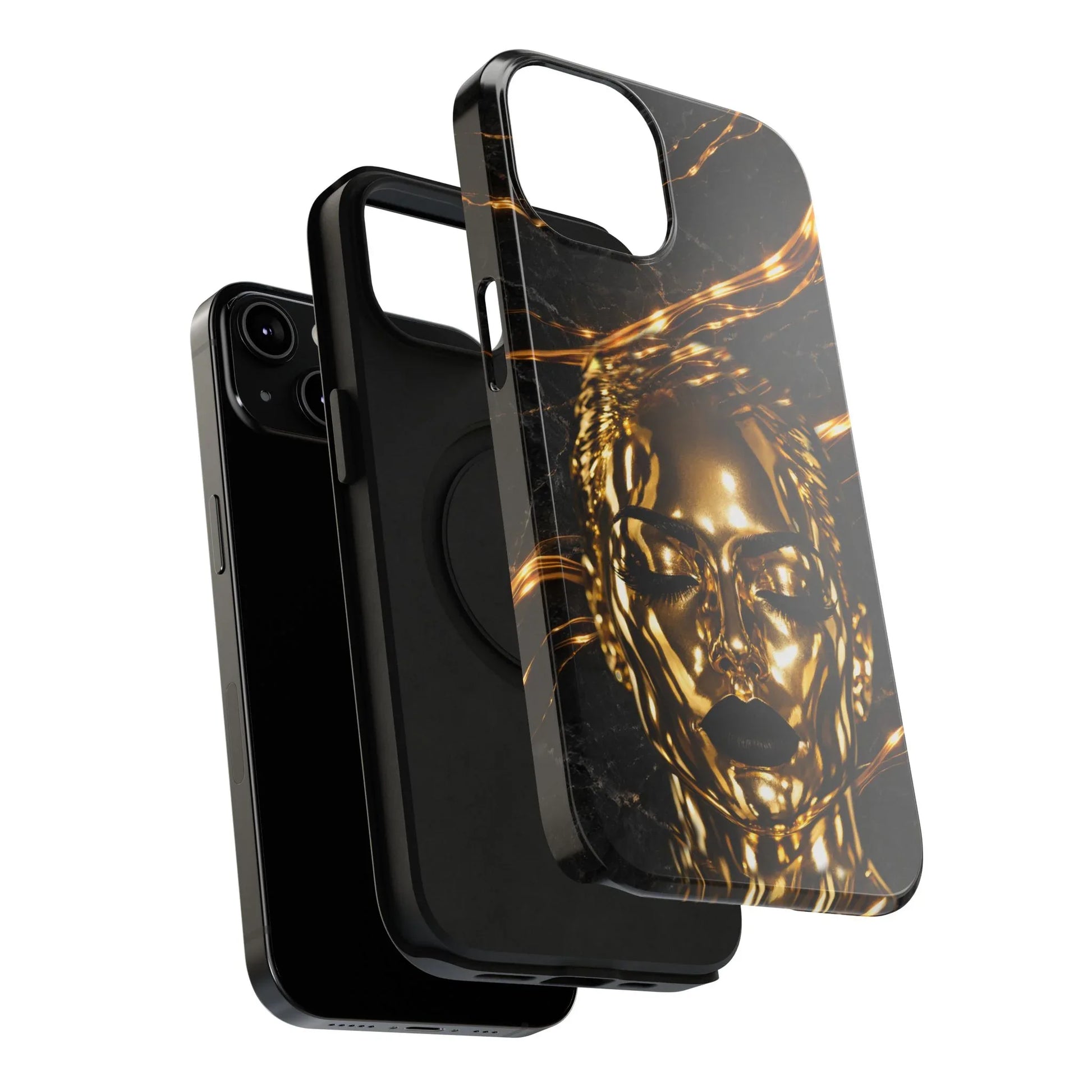 Luxury Gold Portrait Phone Case for iPhone 11-17 and Galaxy S21-S25 - KARARMDESIGN