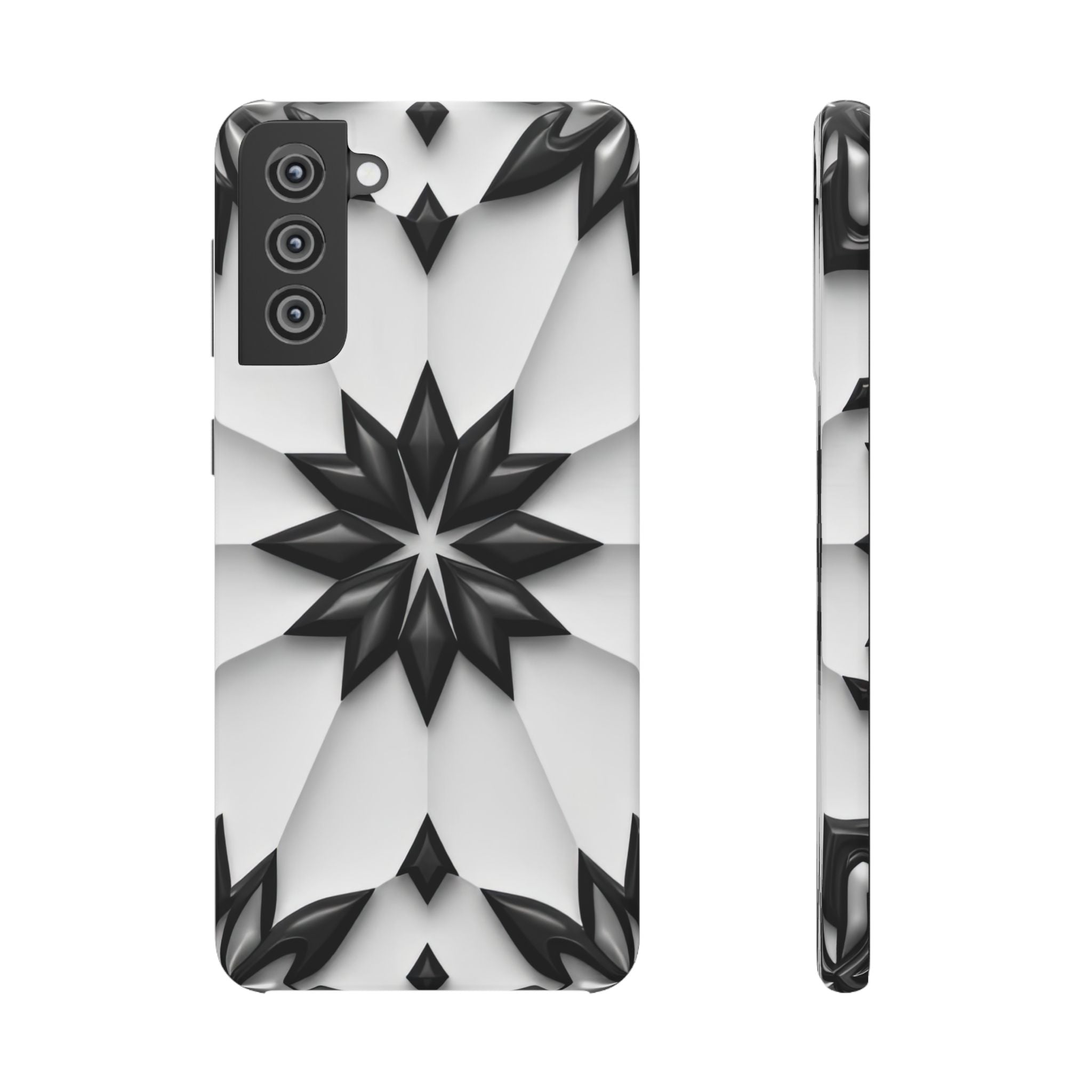 Black & White Geometric Snap Case for iPhone & Samsung Galaxy