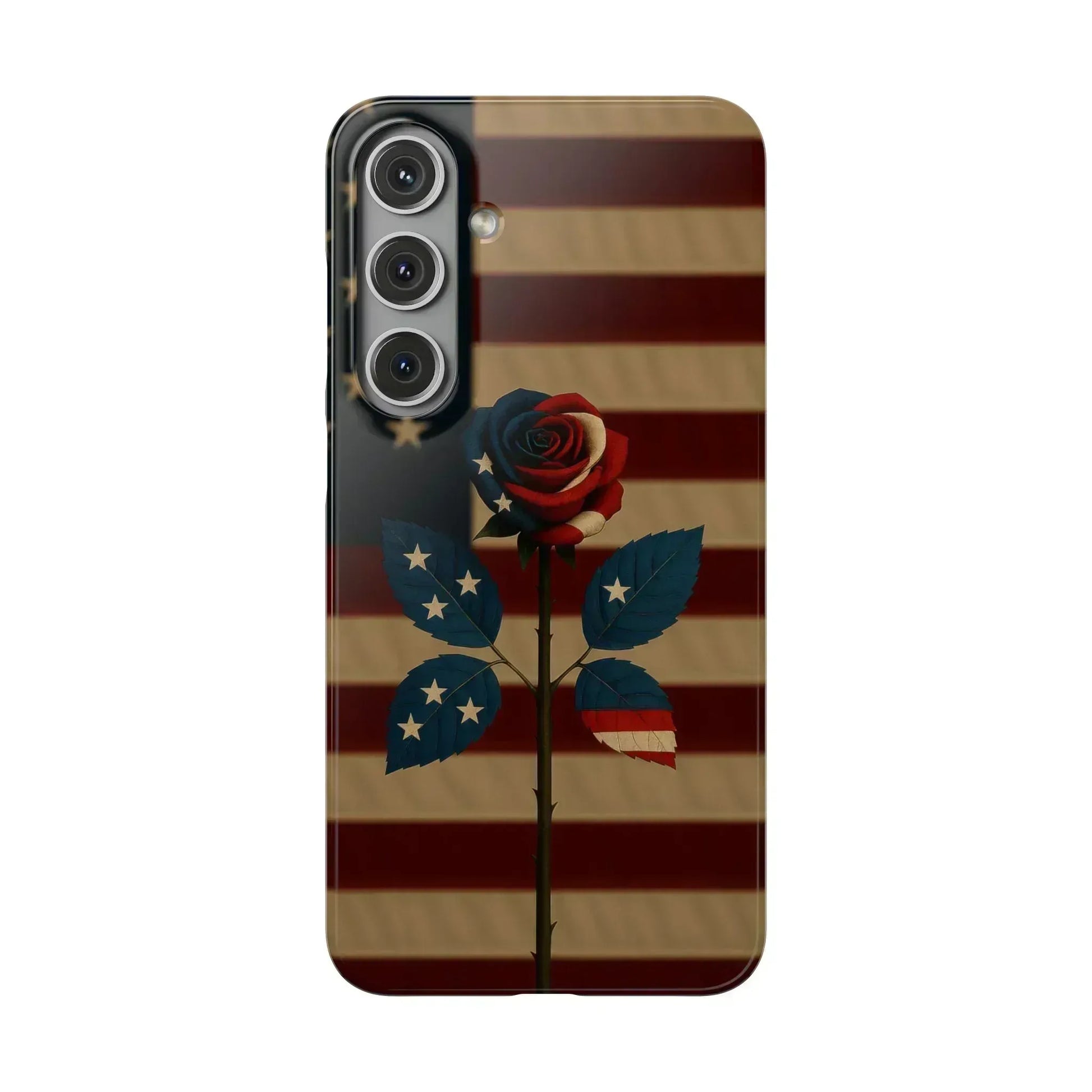 American Rose Flag Phone Case for iPhone 8-16 and Galaxy S10-S24 - KARARMDESIGN