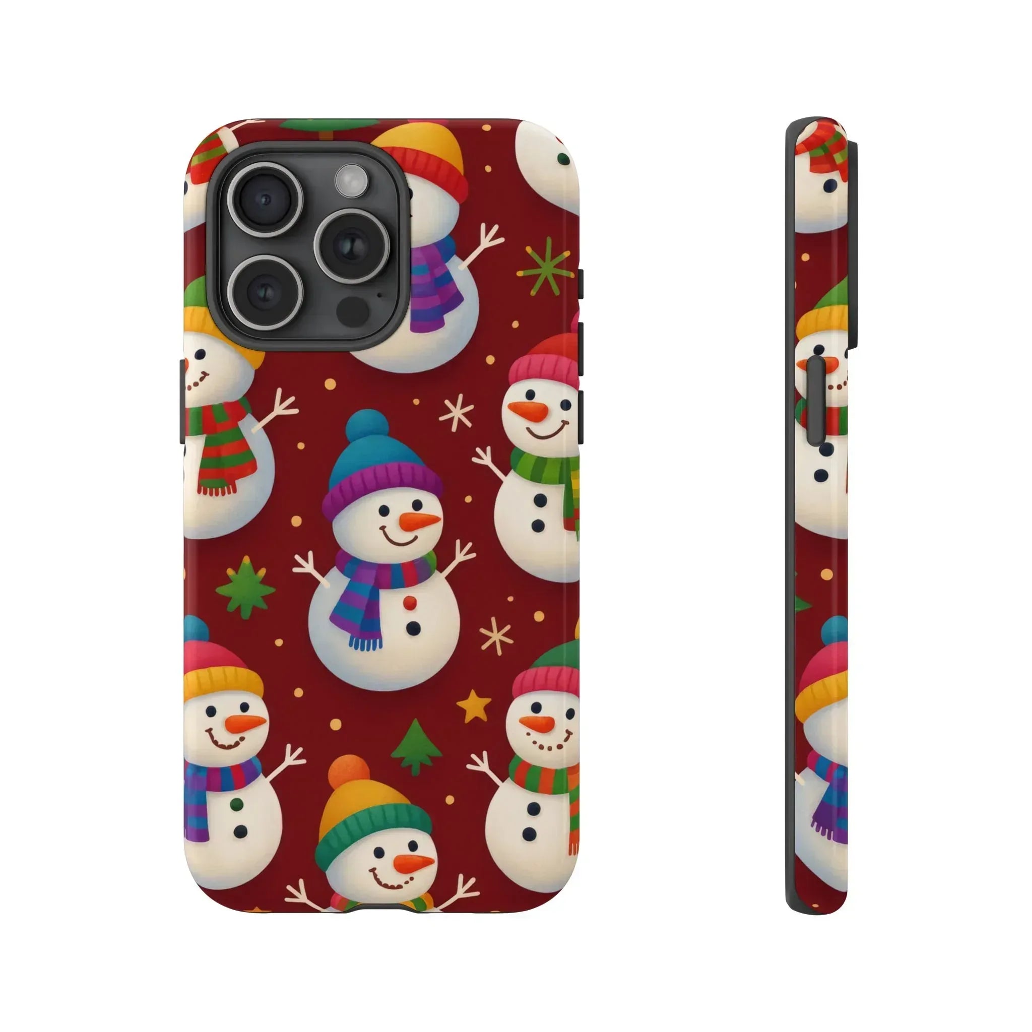 Festive Snowmen Parade Phone Case for iPhone 11–17 and Galaxy S10–S25 - KARARMDESIGN