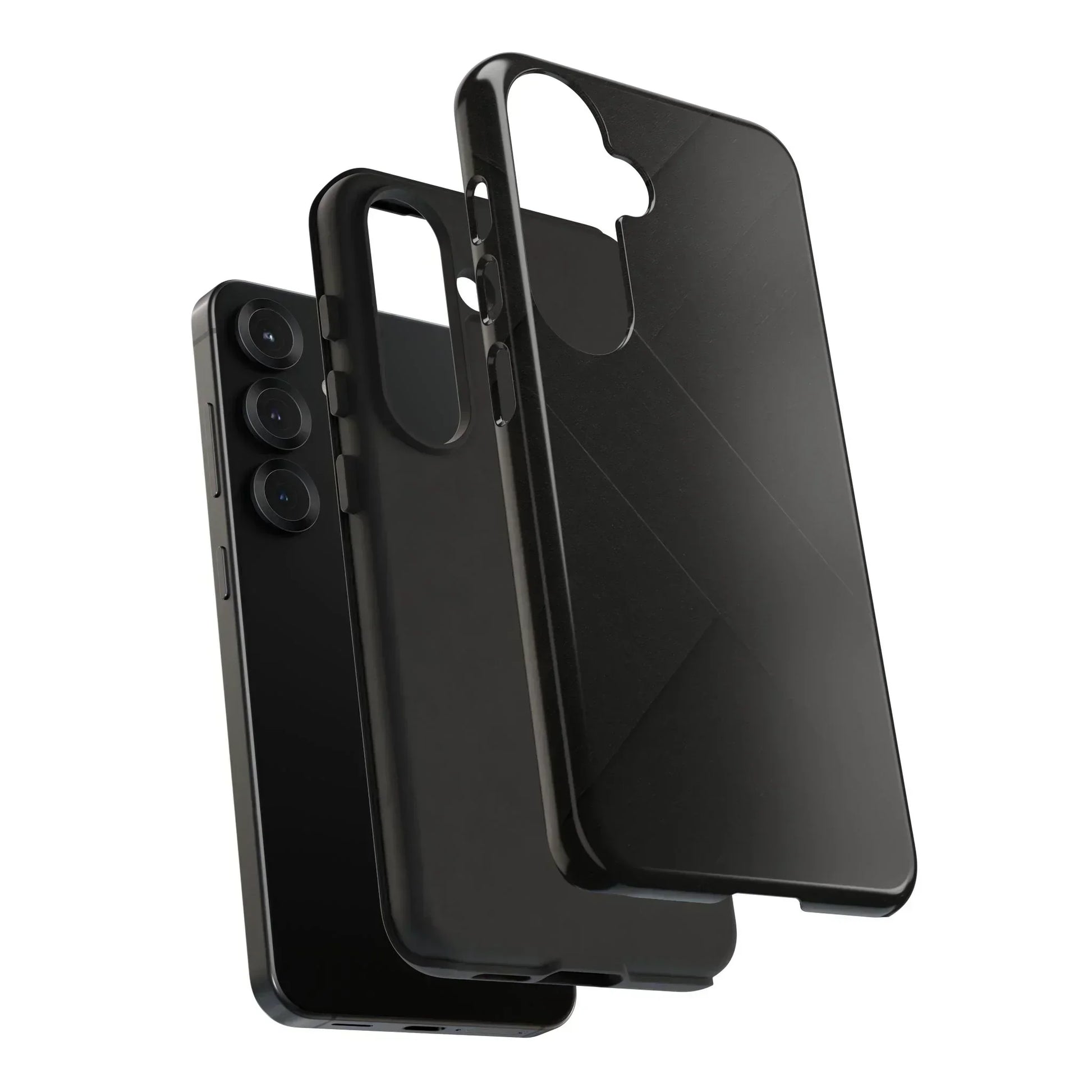 Matte Black Diagonal Line Phone Case for iPhone 8-16 and Galaxy S10-S25 Models - KarArmDesign