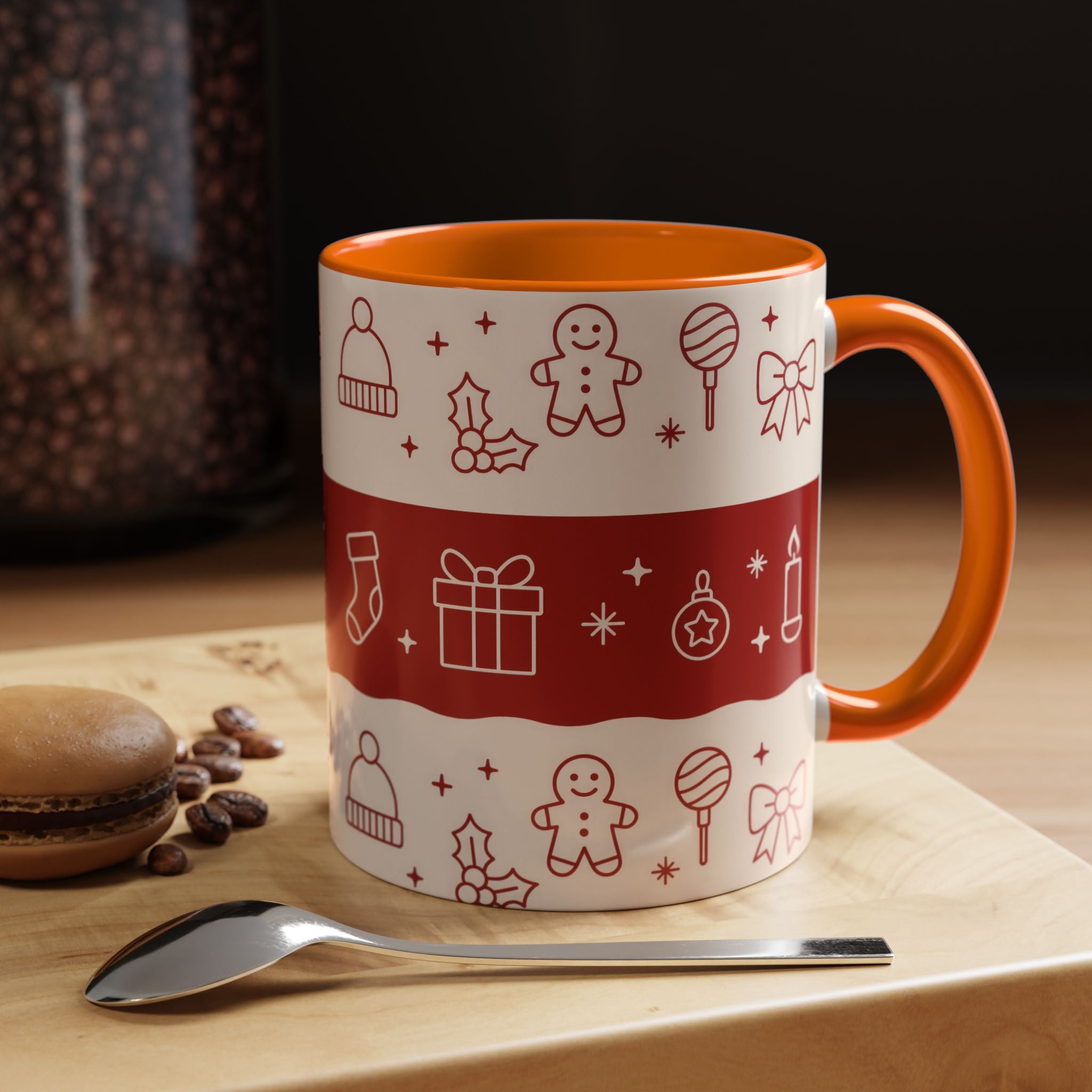 Holiday Cheer Icons Mug - Accent Coffee Mug (11, 15oz)