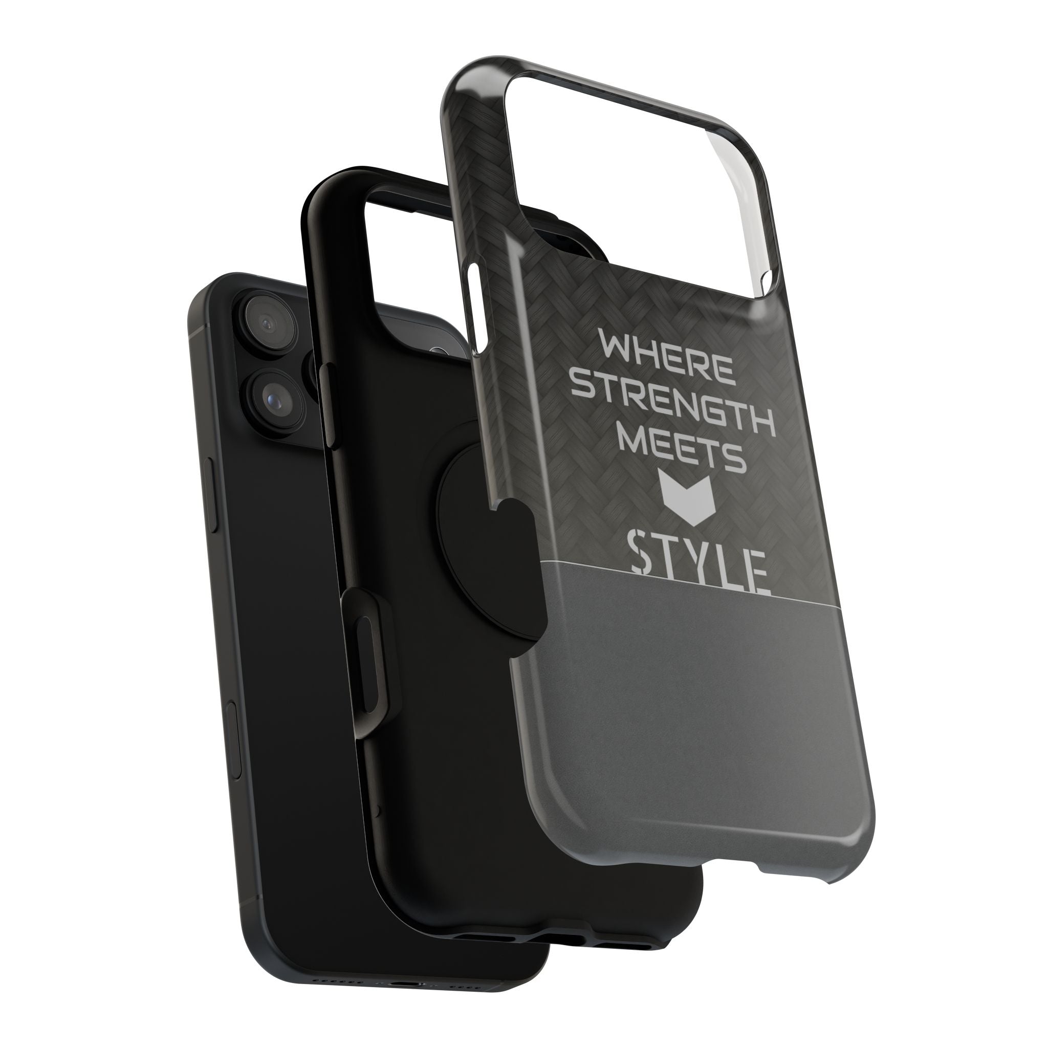 Gray Carbon Phone Case for iPhone 12-16 and Galaxy S21-S22
