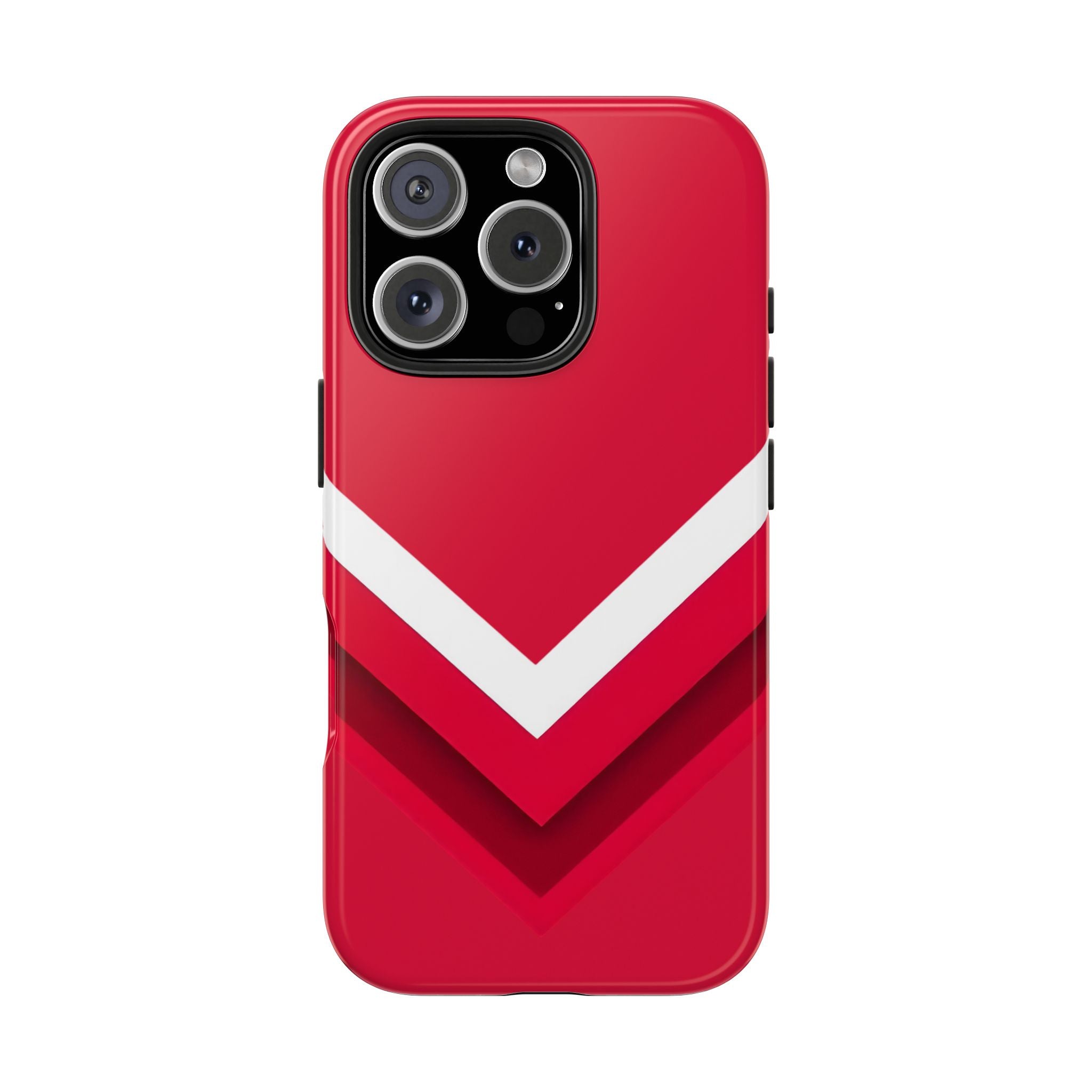 Red Chevron Armor Phone Case for iPhone 11–16 & Galaxy S21–S24