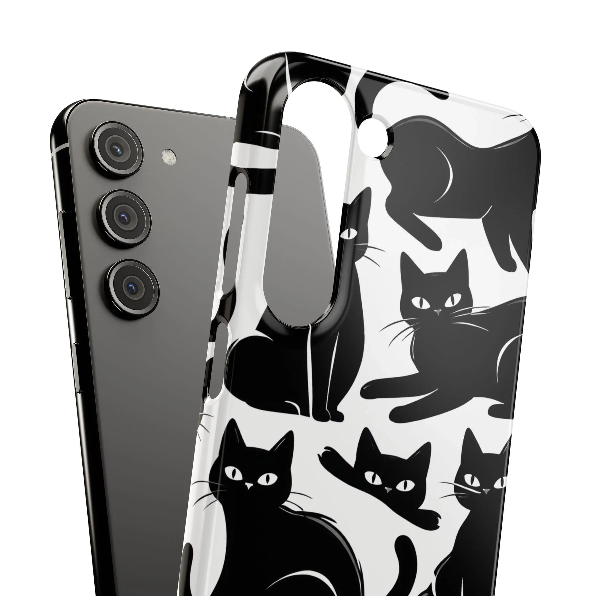 Black Cats Phone Case for iPhone 11-17 and Galaxy S20-S25 - KARARMDESIGN