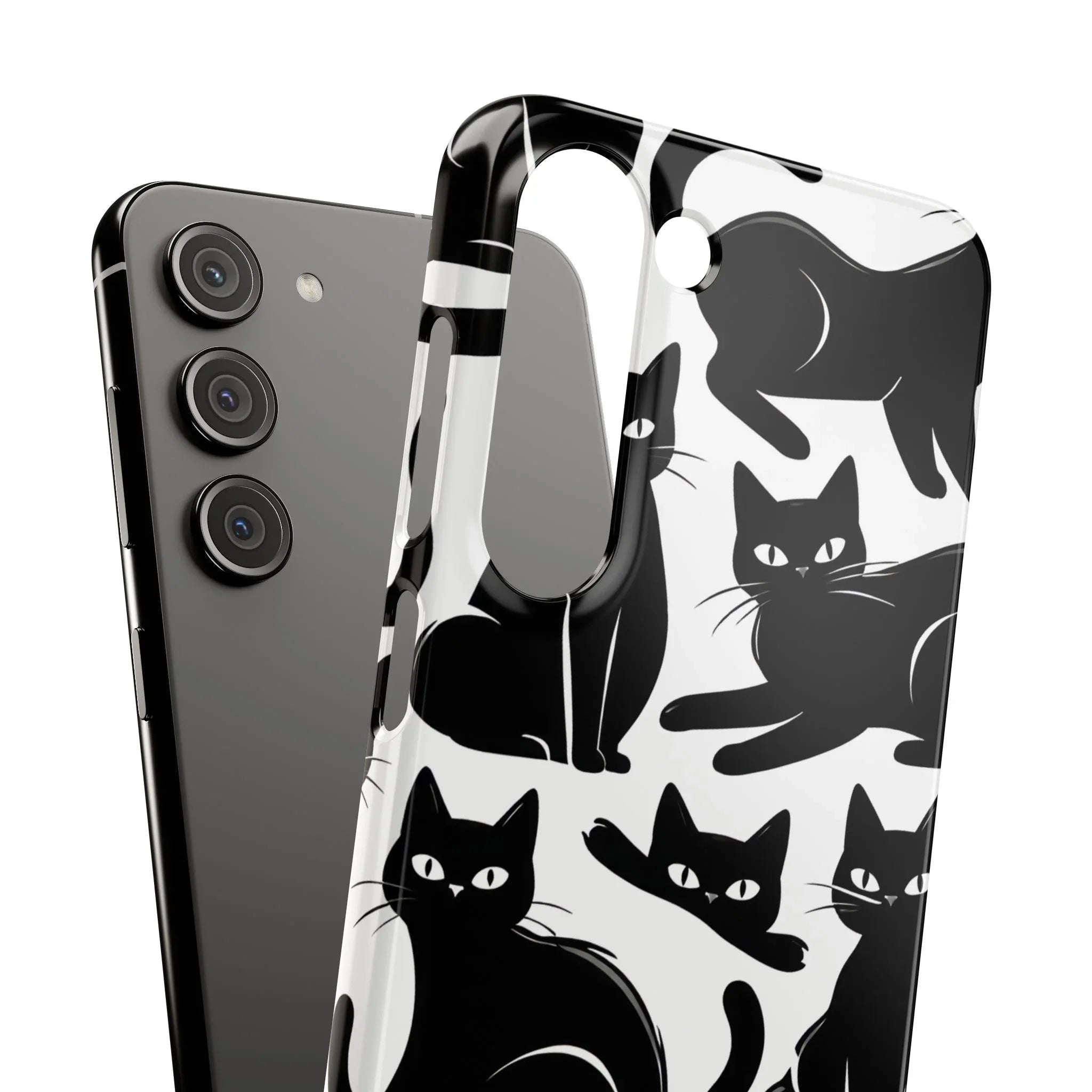 Black Cats Phone Case for iPhone 11-17 and Galaxy S20-S25 - KARARMDESIGN