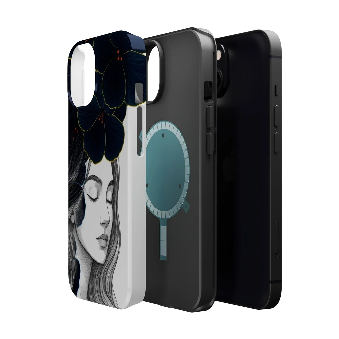 Dark Floral Elegance Phone Case for iPhone 13-16 Models - KarArmDesign