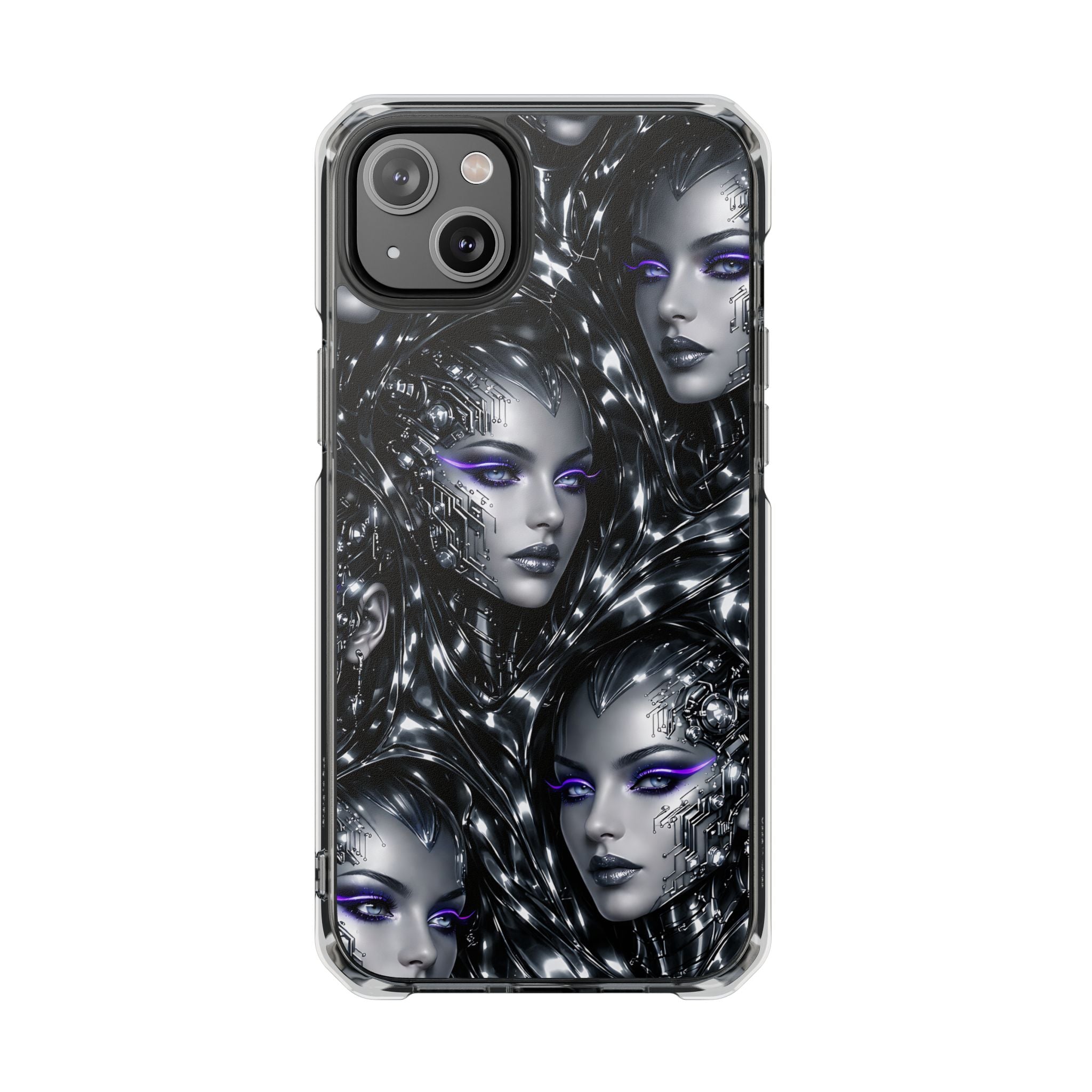 Cyber Chrome Women Phone Case for iPhone 14-17
