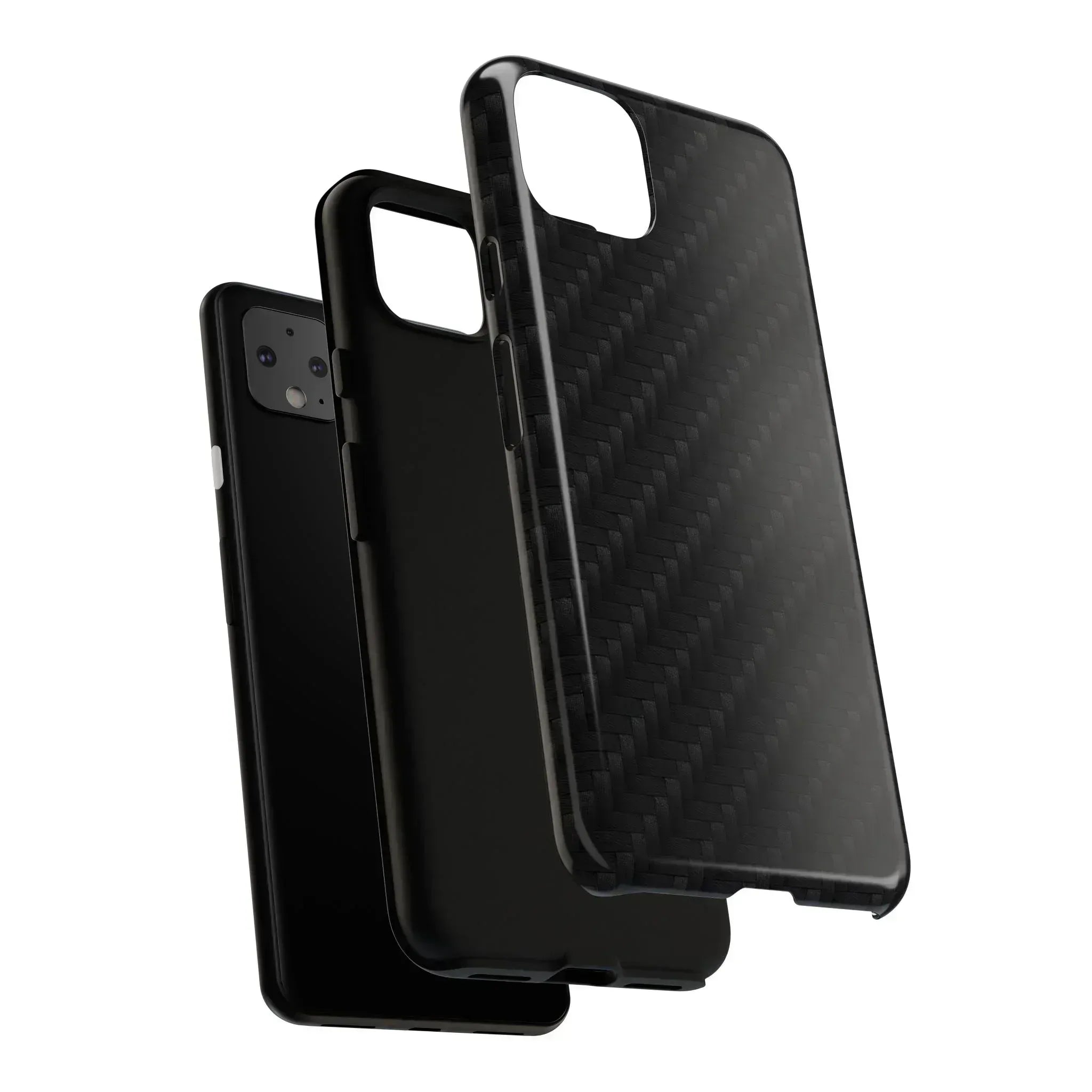 Black Carbon Phone Case for iPhone 8-16 and Google Pixel up to 9 - KARARMDESIGN