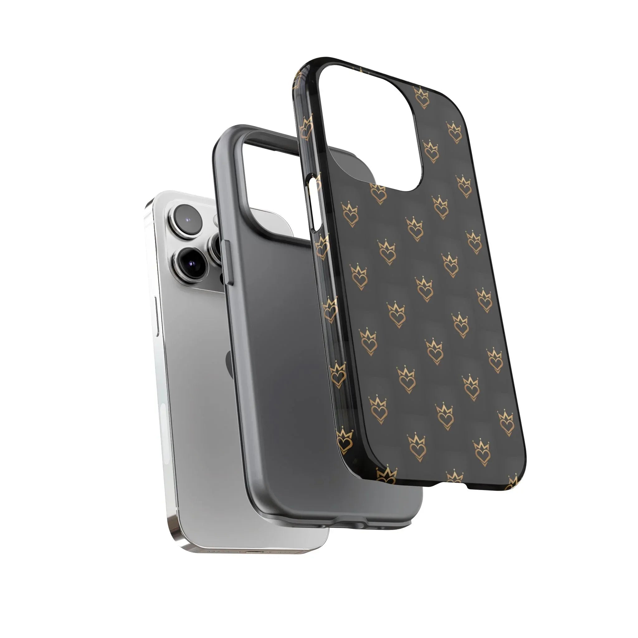 Crowned Heart Doodle Phone Case for iPhone 11-17 & Galaxy S10-S25 - KARARMDESIGN