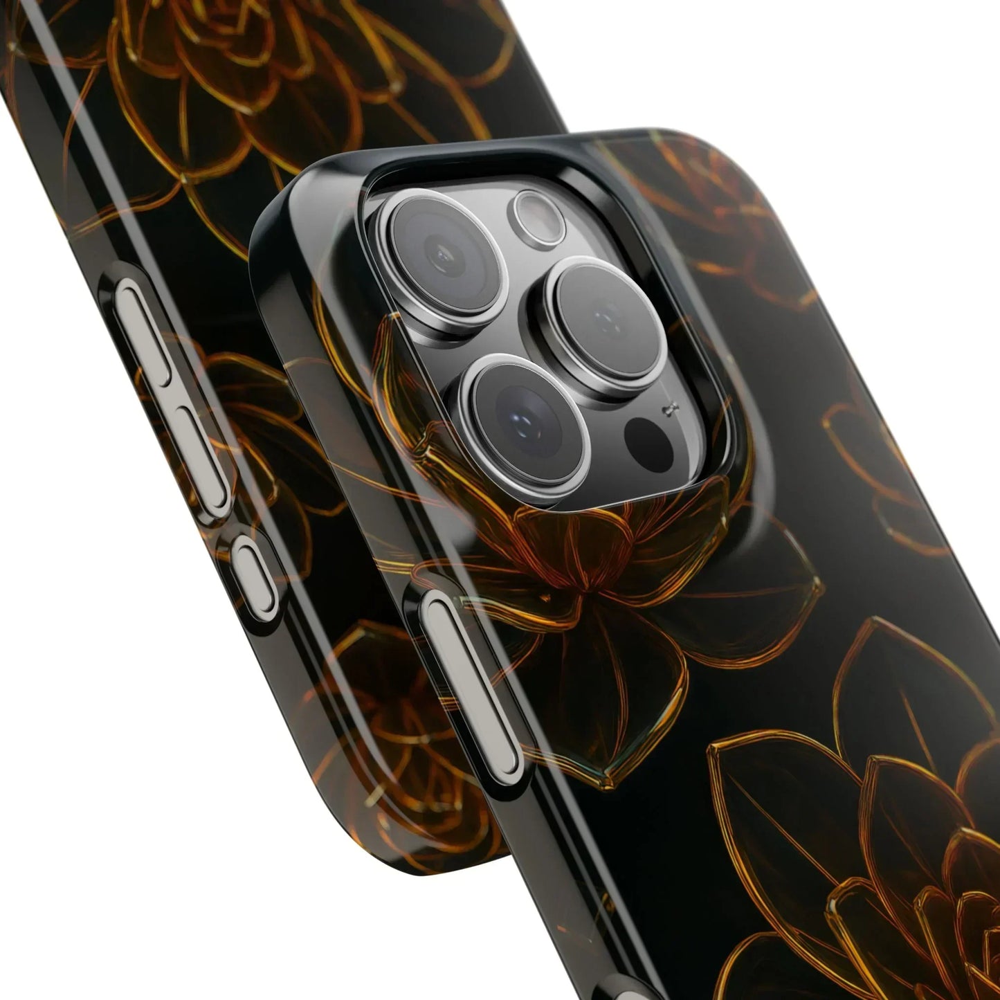 Glass Flower Phone Case for iPhone 7-16 and Galaxy S10-S24 Models