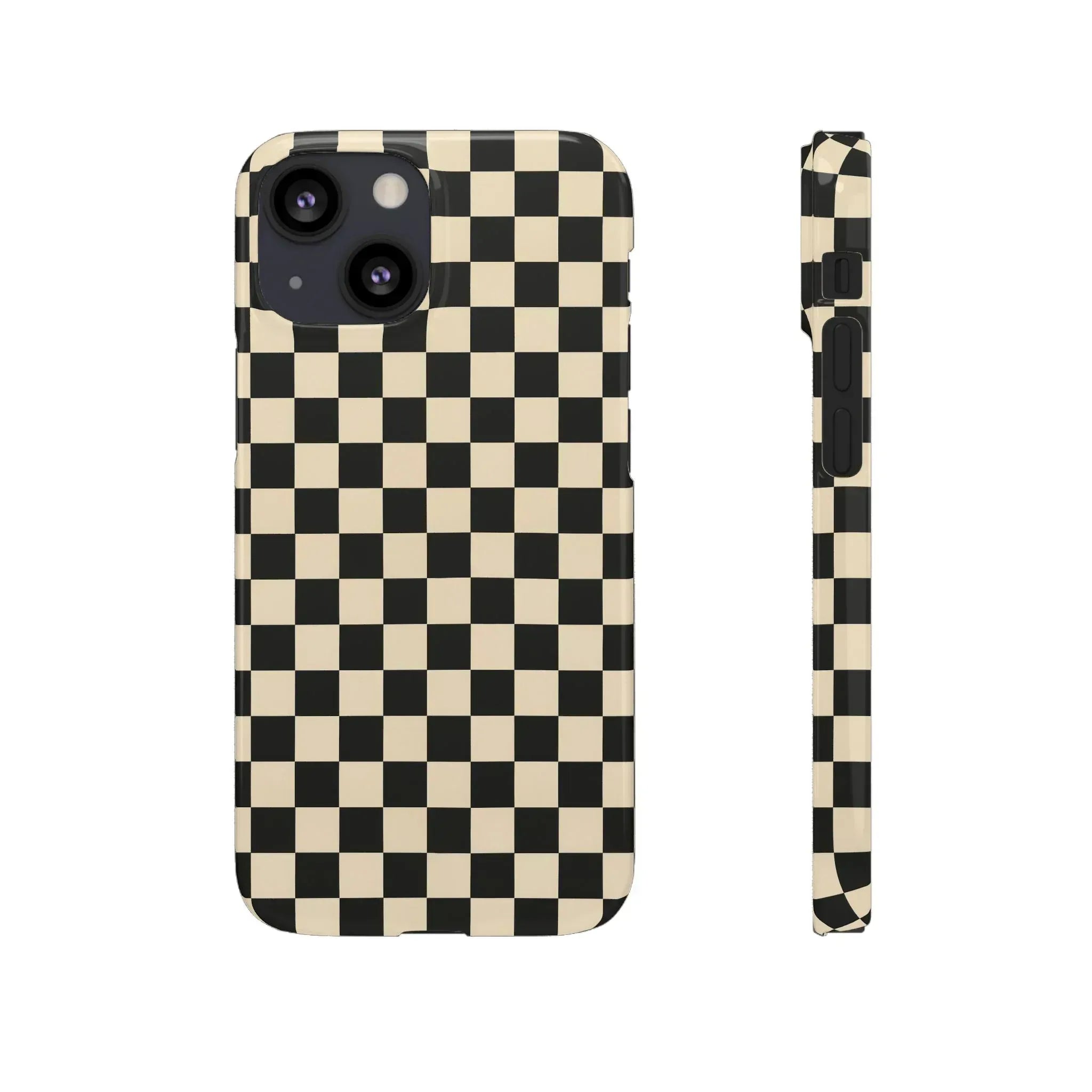 Stylish Matte Checker Phone Case for iPhone 11-17 and Galaxy S20-S25 - KARARMDESIGN