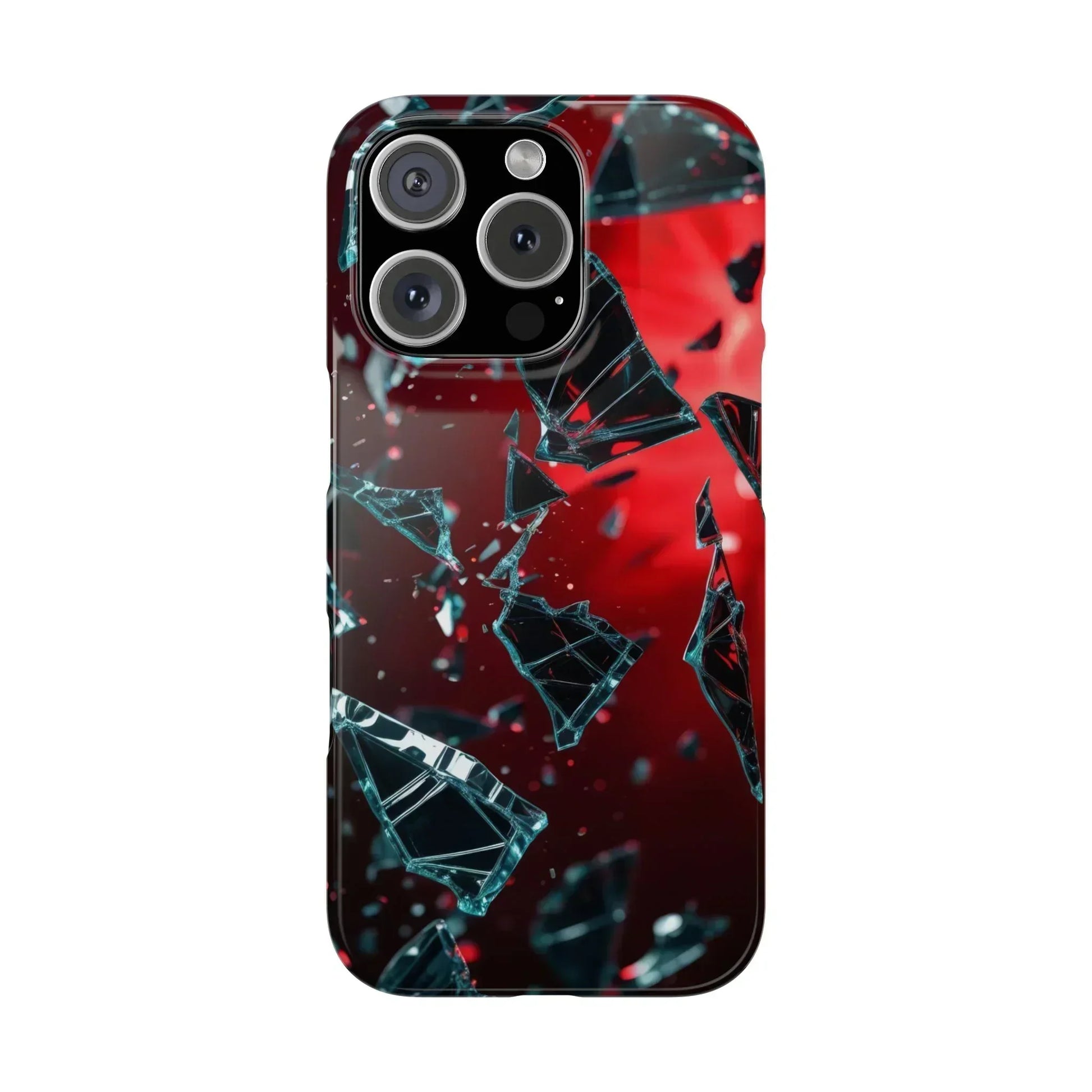 "Crimson Impact" Realistic Glass Shard Snap Phone Case for iPhone 7-16 and Samsung Galaxy S10-S24 Models - KarArmDesign