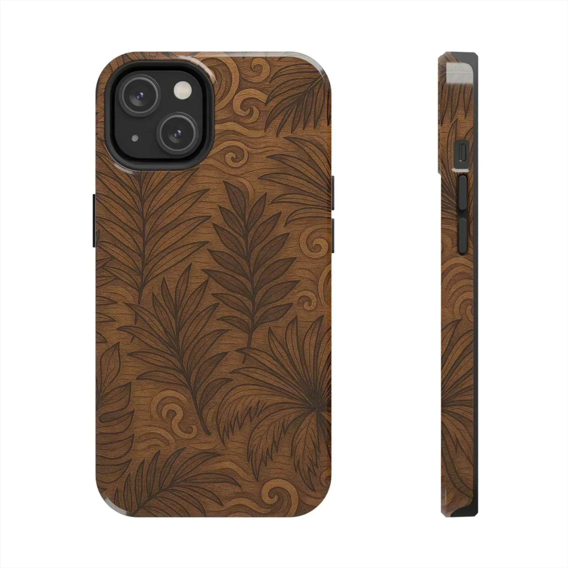 Wood Leaf Armor Phone Case for iPhone and Galaxy - KARARMDESIGN