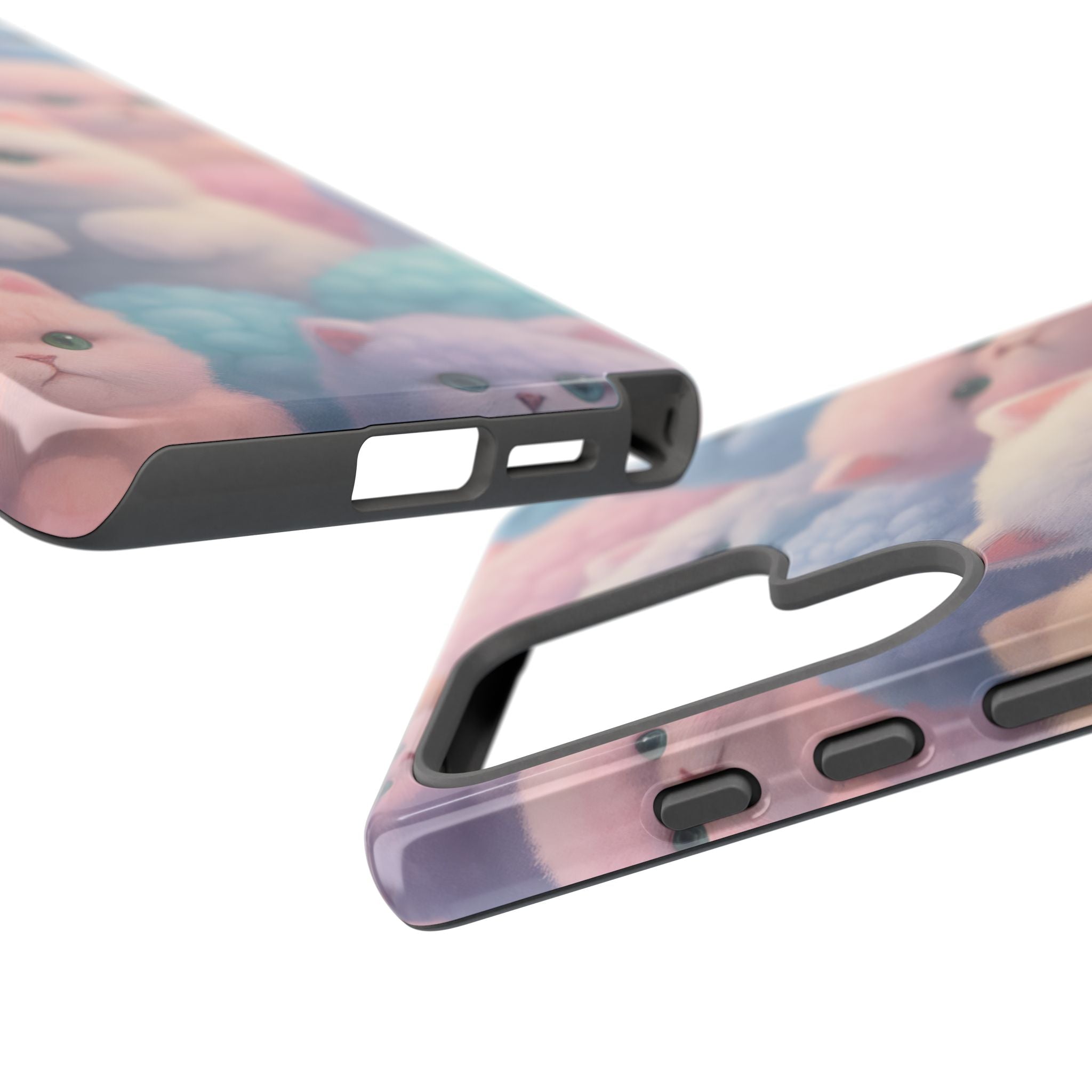 Pastel Kitten Phone Case for iPhone 8-17 and Samsung Galaxy S10-S25 Models - KARARMDESIGN