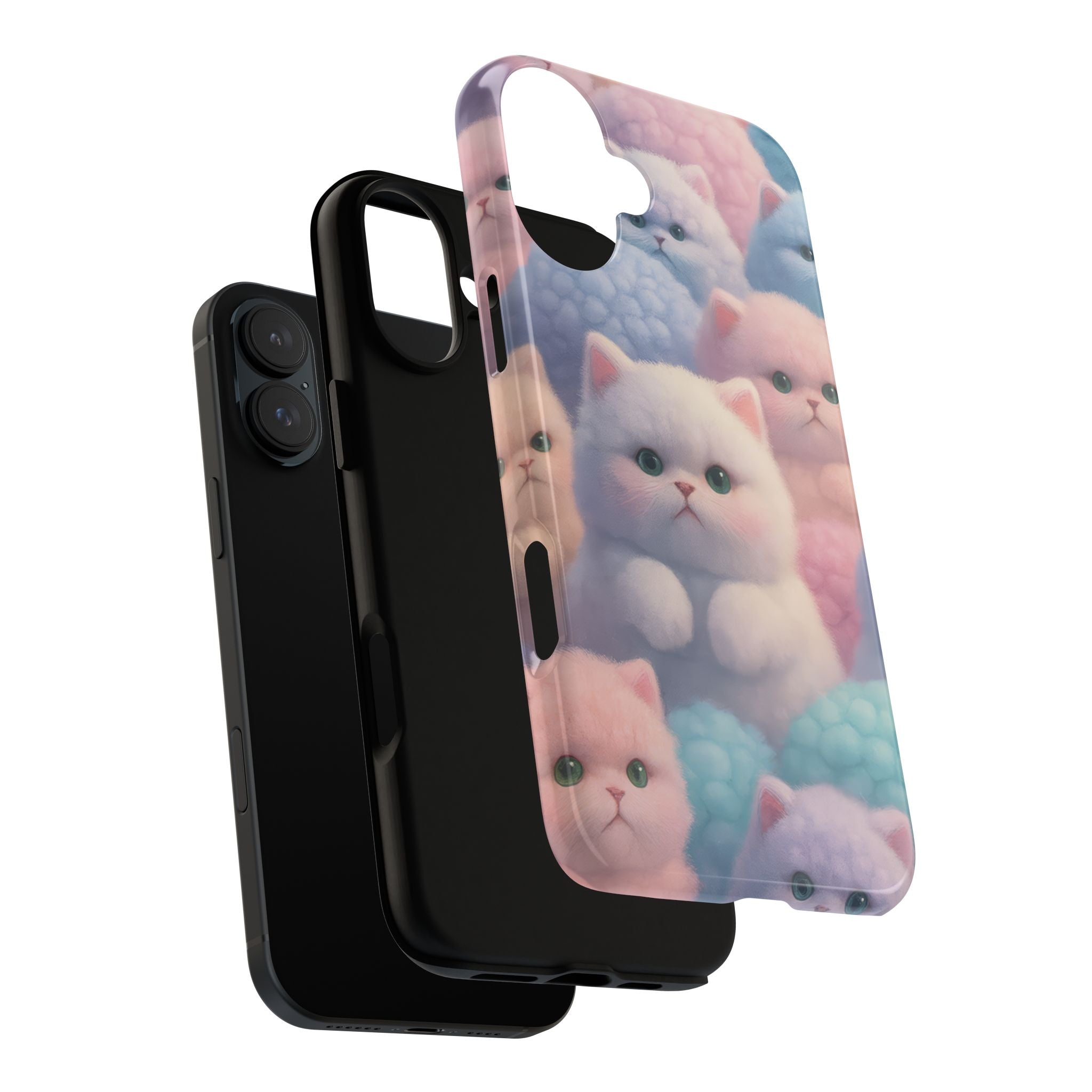 Pastel Kitten Phone Case for iPhone 8-17 and Samsung Galaxy S10-S25 Models - KARARMDESIGN