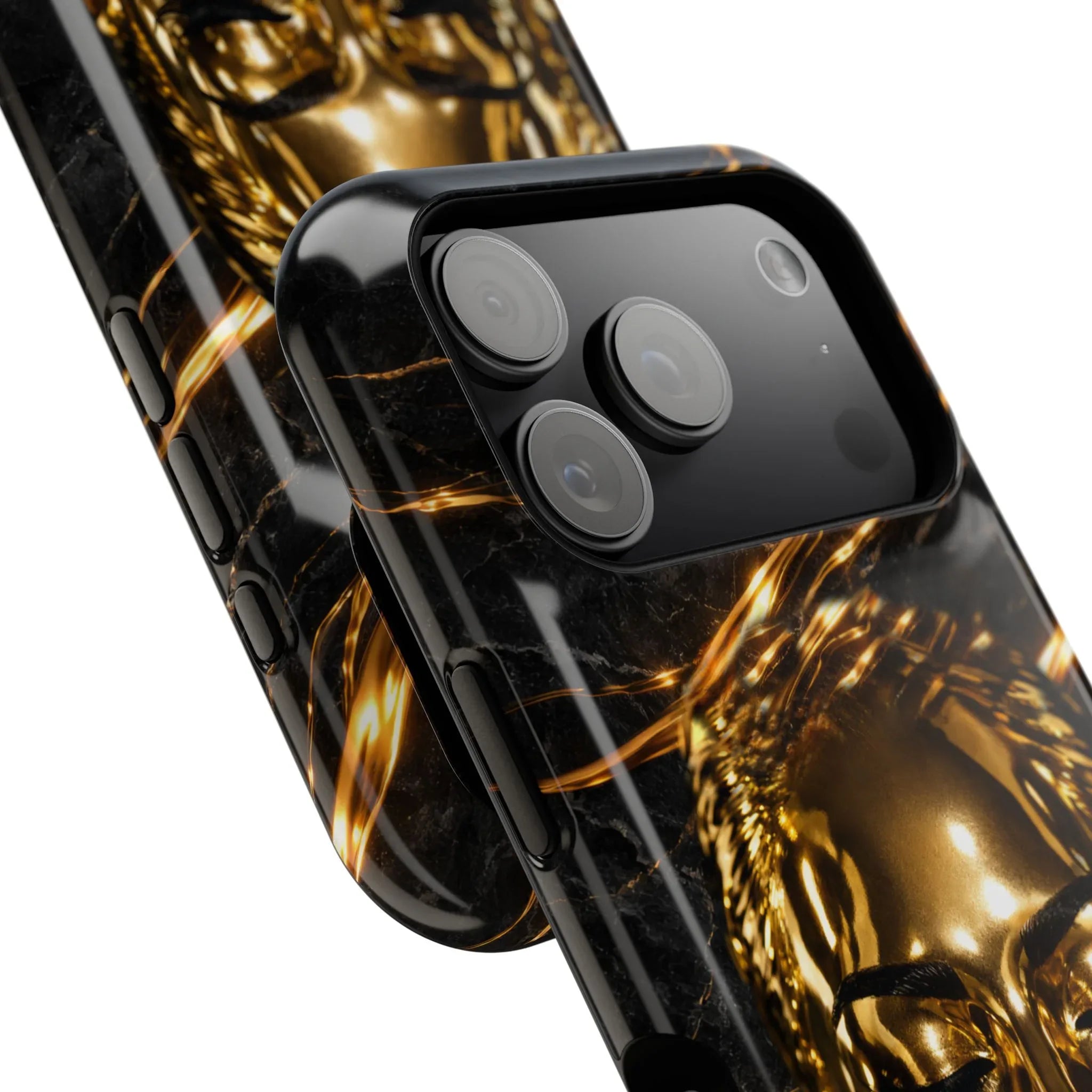 Luxury Gold Portrait Phone Case for iPhone 11-17 and Galaxy S21-S25 - KARARMDESIGN