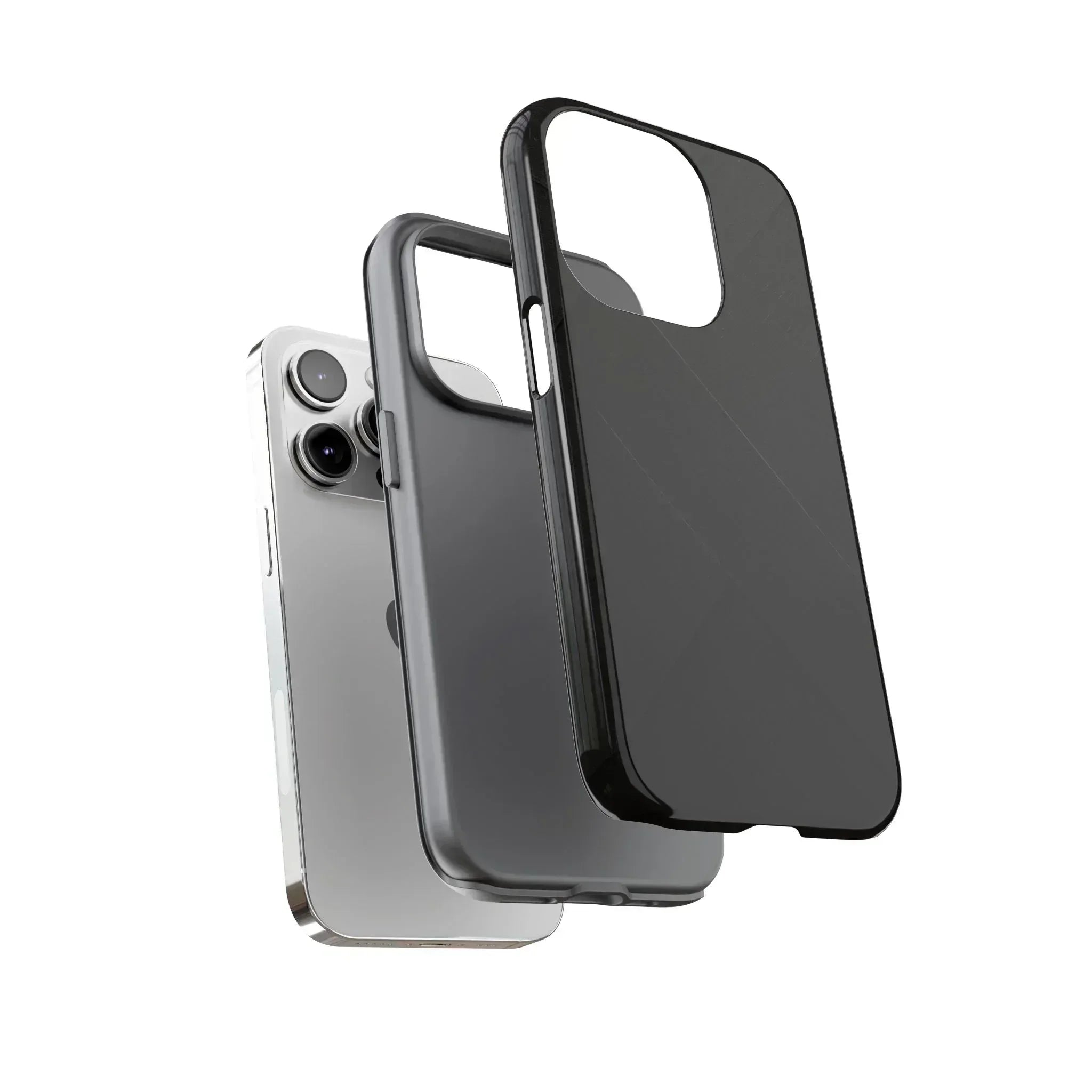 Matte Black Diagonal Line Phone Case for iPhone 8-16 and Galaxy S10-S25 - KARARMDESIGN