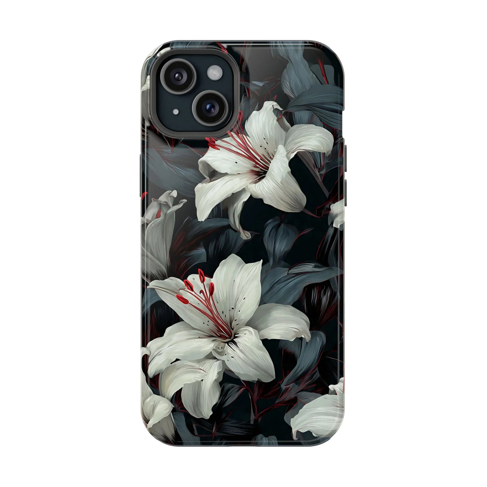 White Lily Floral Phone Case for iPhone 13-17 - KARARMDESIGN