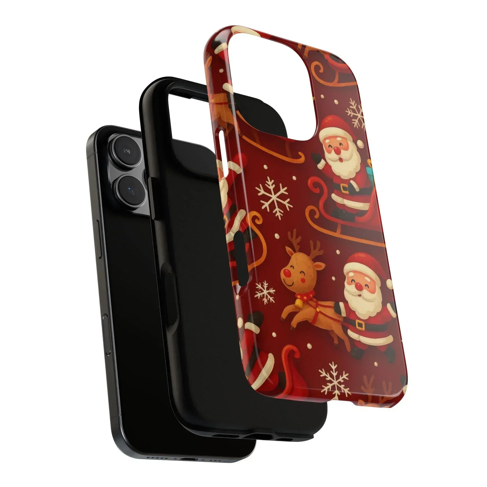 Santa Sleigh Ride Phone Case for iPhone 11-17 and Galaxy S10-S25 - KARARMDESIGN