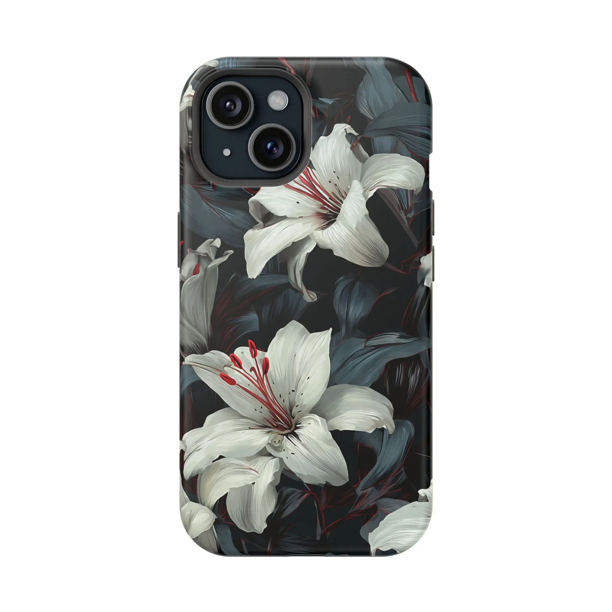 White Lily Floral Phone Case for iPhone 13-17 - KARARMDESIGN