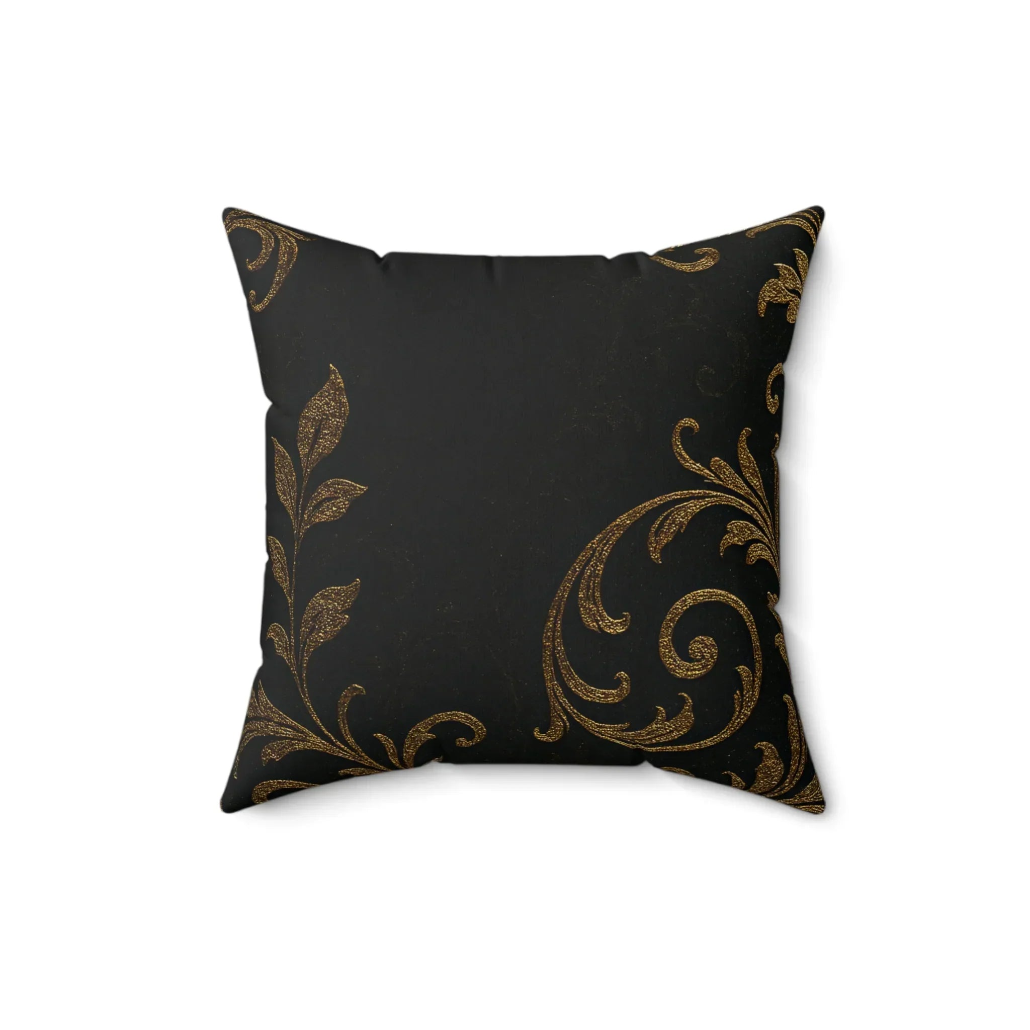 Midnight Bloom Faux Suede Square Pillow - KARARMDESIGN
