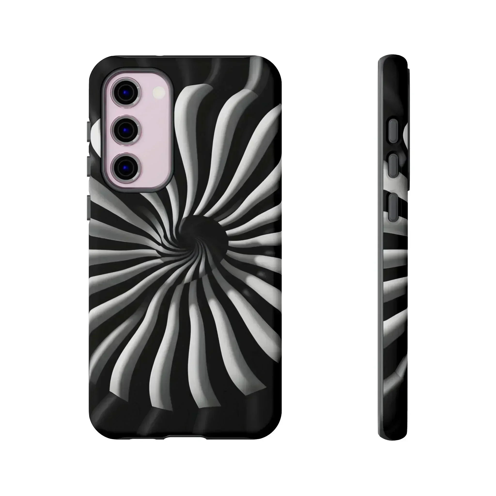 Hypnotic Black and White Spiral Phone Case for iPhone & Galaxy - KARARMDESIGN