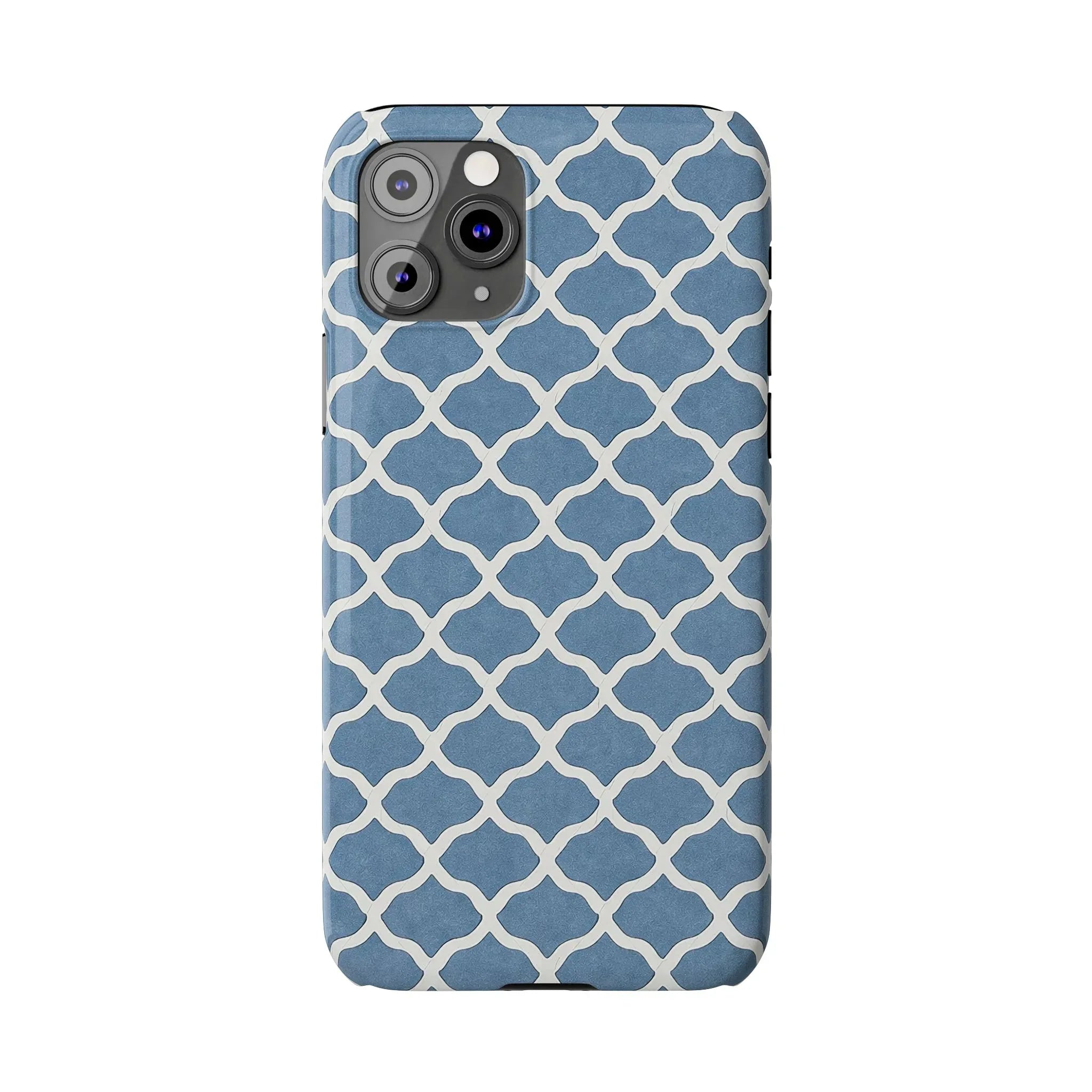 Azure Lattice Pattern Phone Case Slim Phone Cases for iPhone 11-17 - KARARMDESIGN