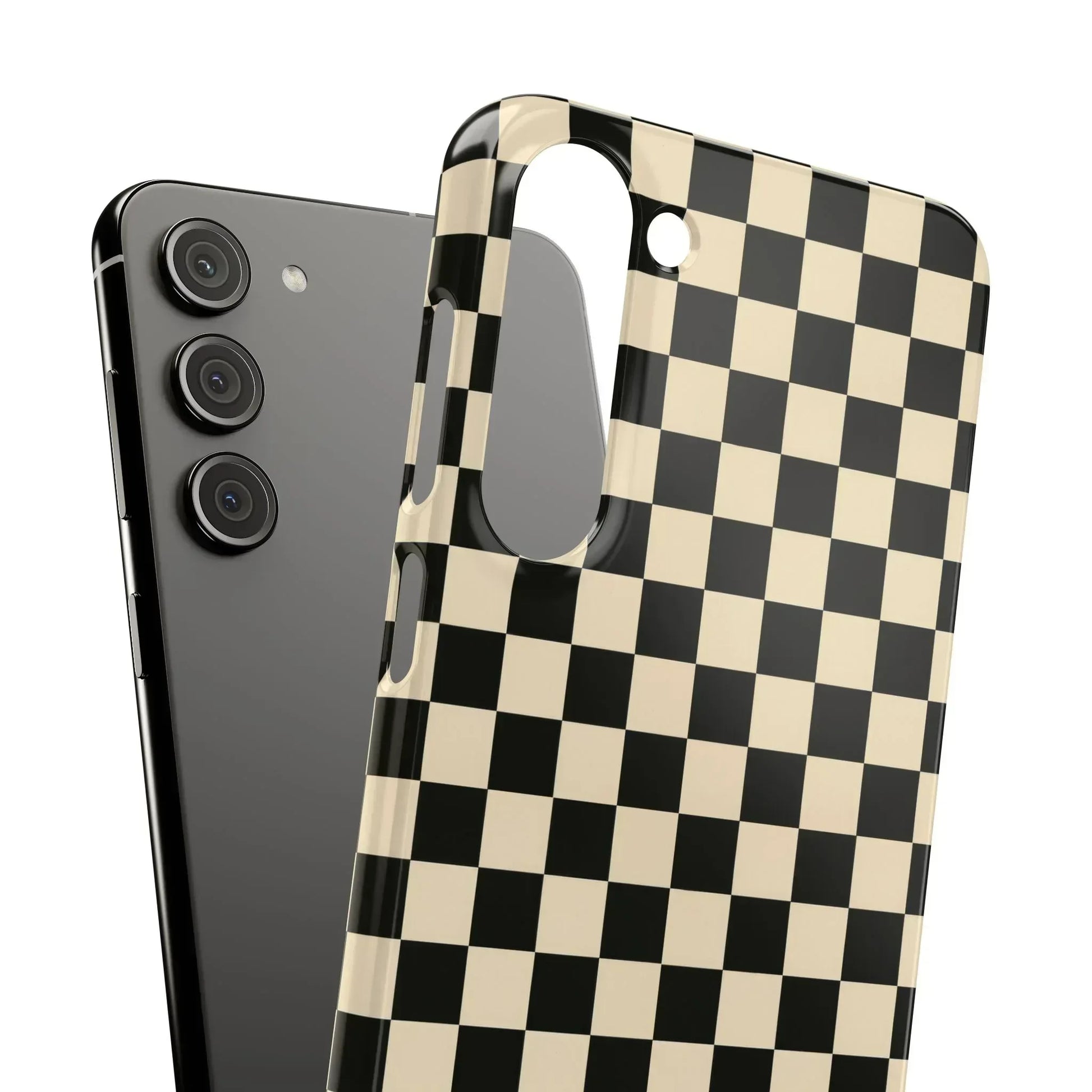 Stylish Matte Checker Phone Case for iPhone 11-17 and Galaxy S20-S25 - KARARMDESIGN