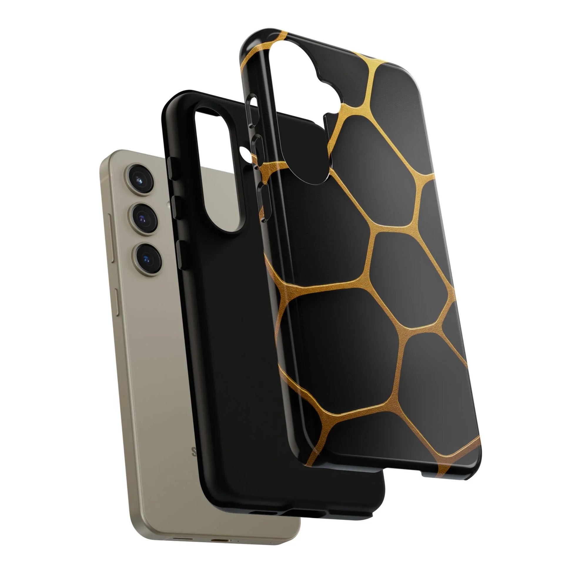 Golden Cellscape Phone Case for iPhone 8-17 and Galaxy S20-S25 - KARARMDESIGN