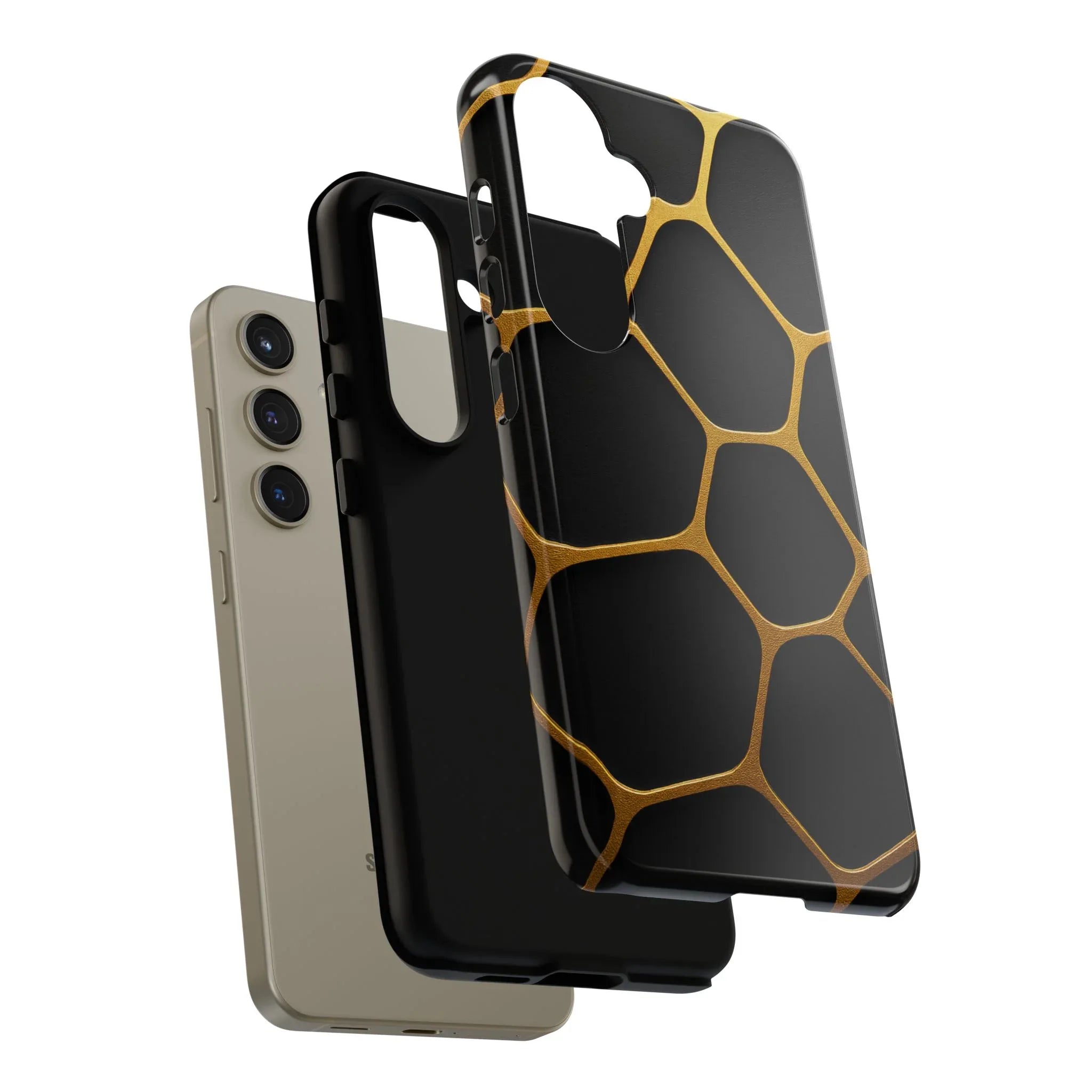 Golden Cellscape Phone Case for iPhone 8-17 and Galaxy S20-S25 - KARARMDESIGN