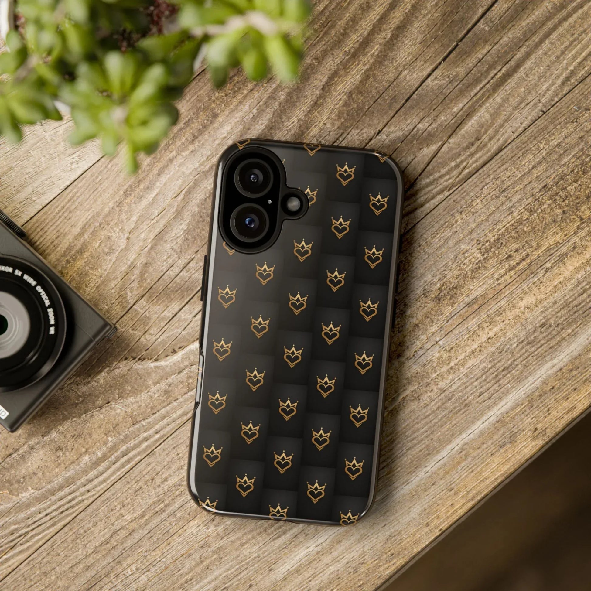 Crowned Heart Doodle Phone Case for iPhone 11-17 & Galaxy S10-S25 - KARARMDESIGN