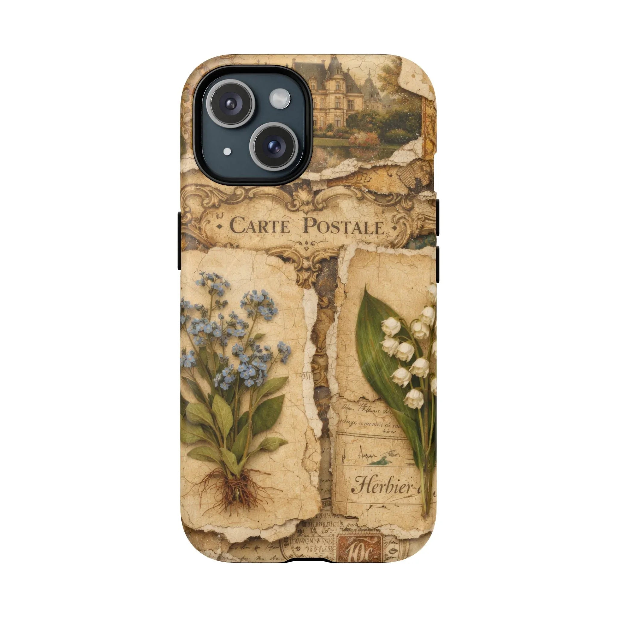 Vintage Botanical Postcard Phone Case for iPhone 13-17 - KARARMDESIGN