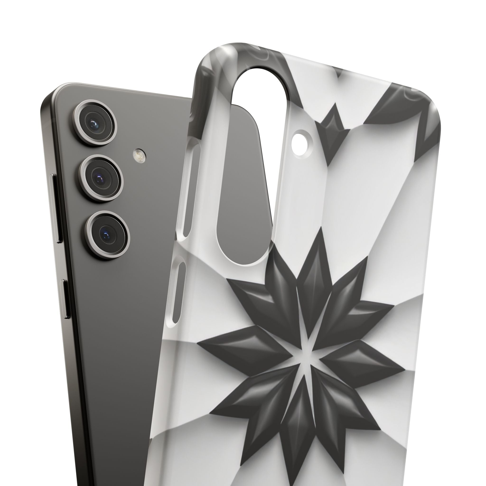 Black & White Geometric Snap Case for iPhone & Samsung Galaxy