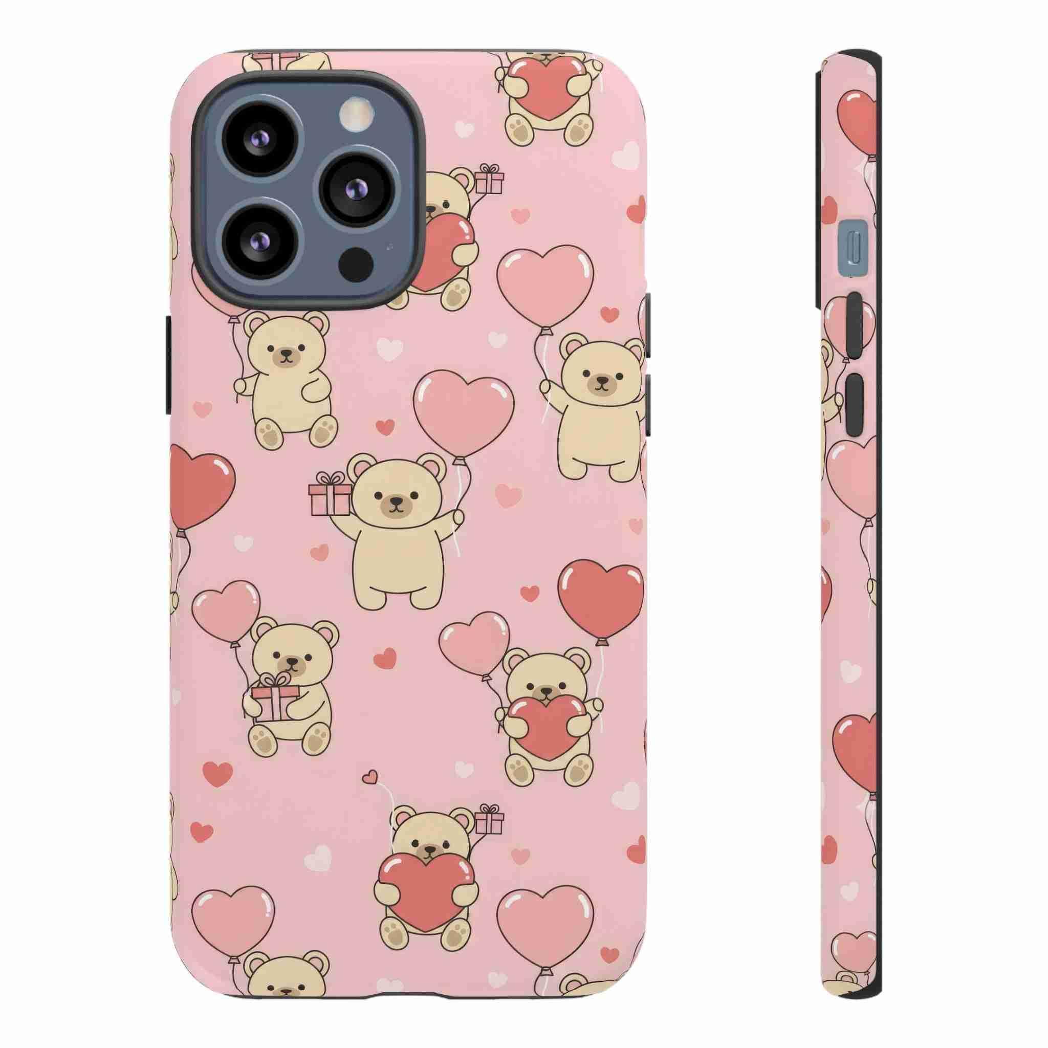 Teddy's Valentine Parade Phone Case for iPhone 11-17 and Galaxy S21-S25 - KARARMDESIGN