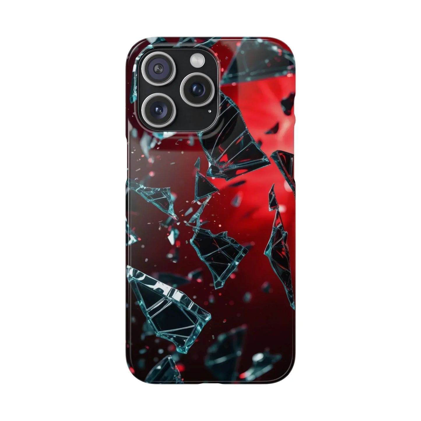 "Crimson Impact" Realistic Glass Shard Snap Phone Case for iPhone 7-16 and Samsung Galaxy S10-S24 Models - KarArmDesign