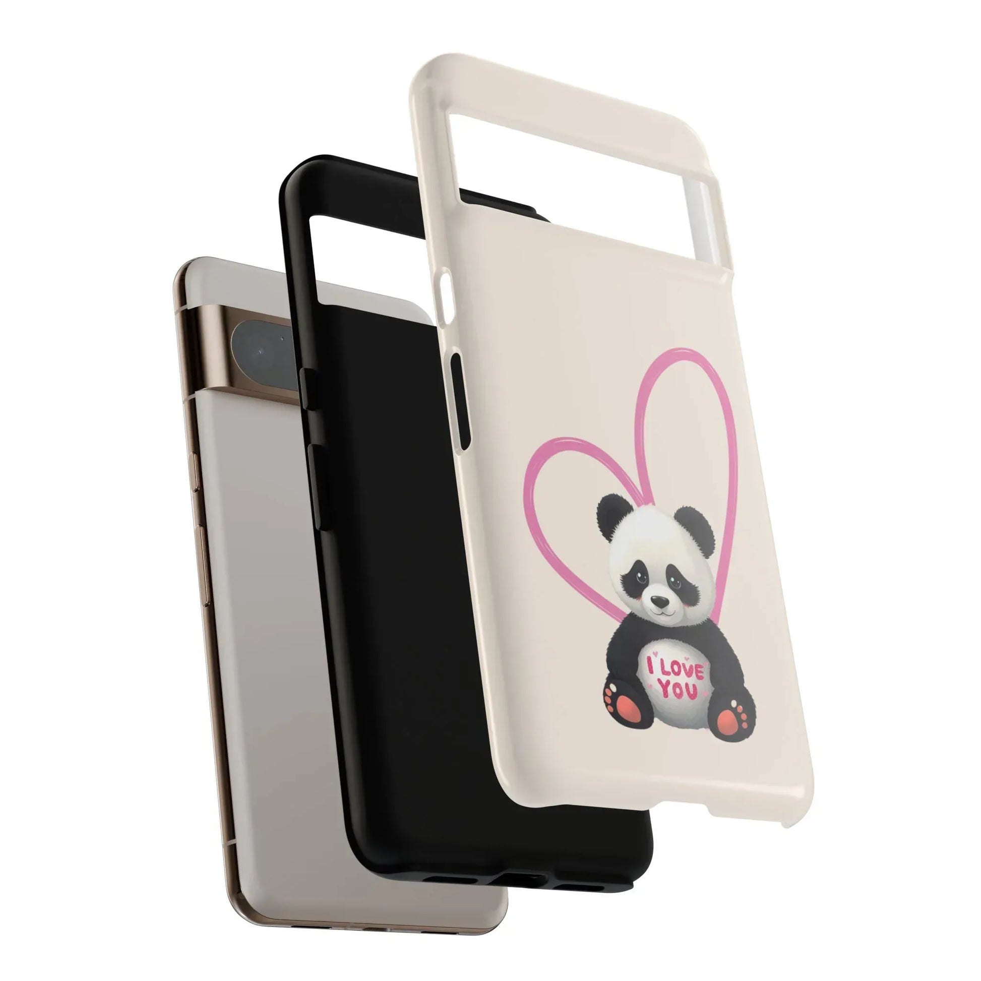 Cute Panda Heart Love Phone Case for Google Pixel up to 9 - KARARMDESIGN