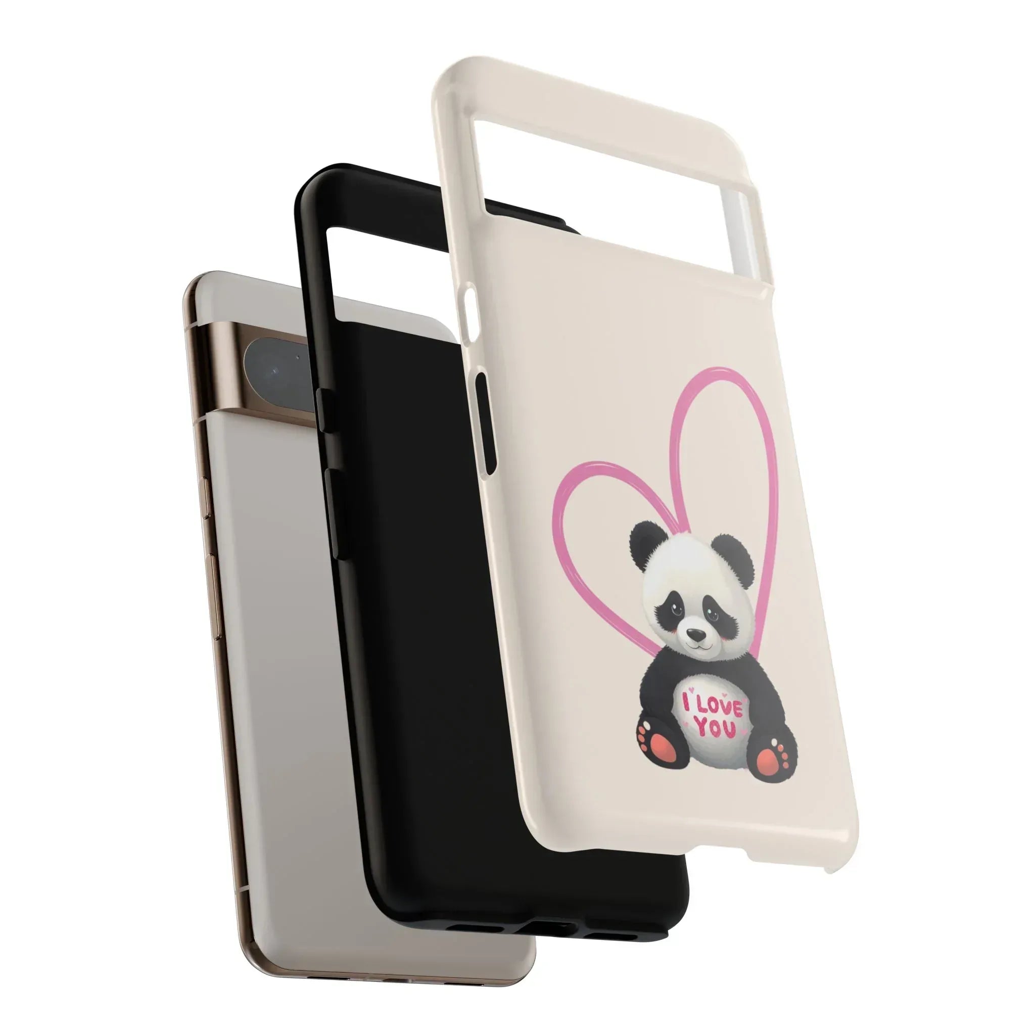 Cute Panda Heart Love Phone Case for Google Pixel up to 9 - KARARMDESIGN