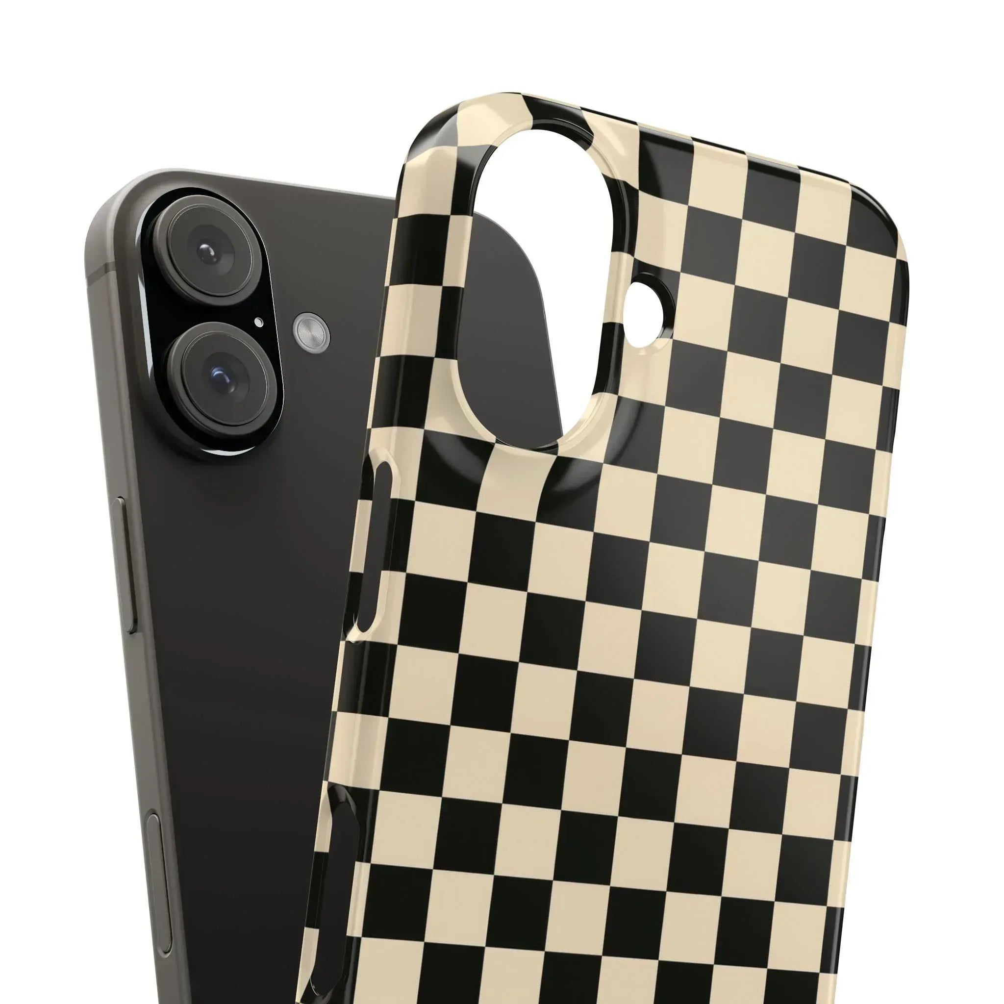 Stylish Matte Checker Phone Case for iPhone 11-17 and Galaxy S20-S25 - KARARMDESIGN