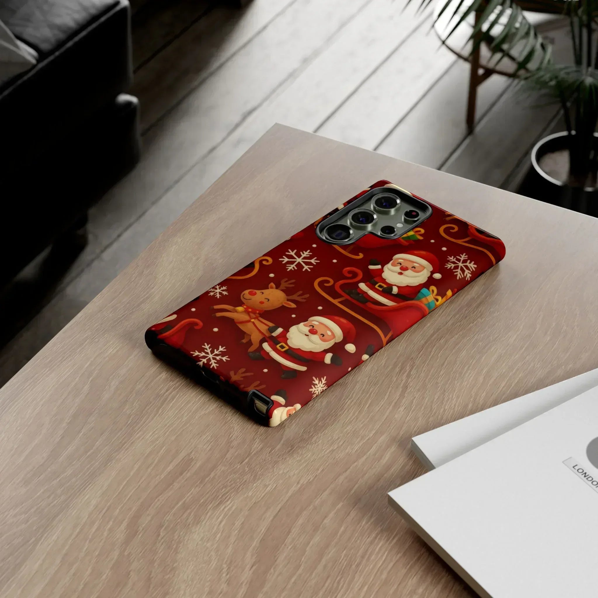 Santa Sleigh Ride Phone Case for iPhone 11-17 and Galaxy S10-S25 - KARARMDESIGN