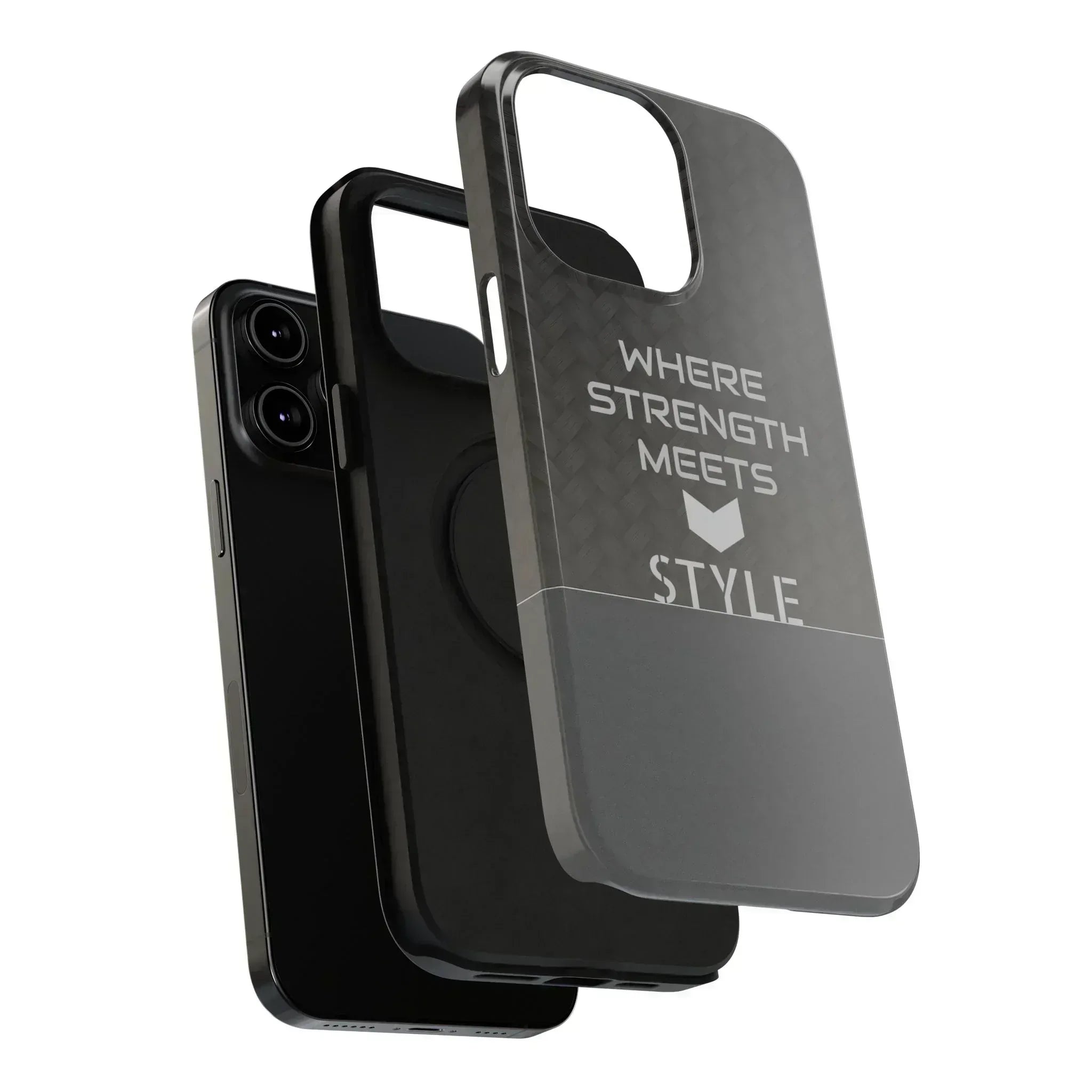 Gray Carbon Phone Case for iPhone 12-16 and Galaxy S21-S22 - KARARMDESIGN