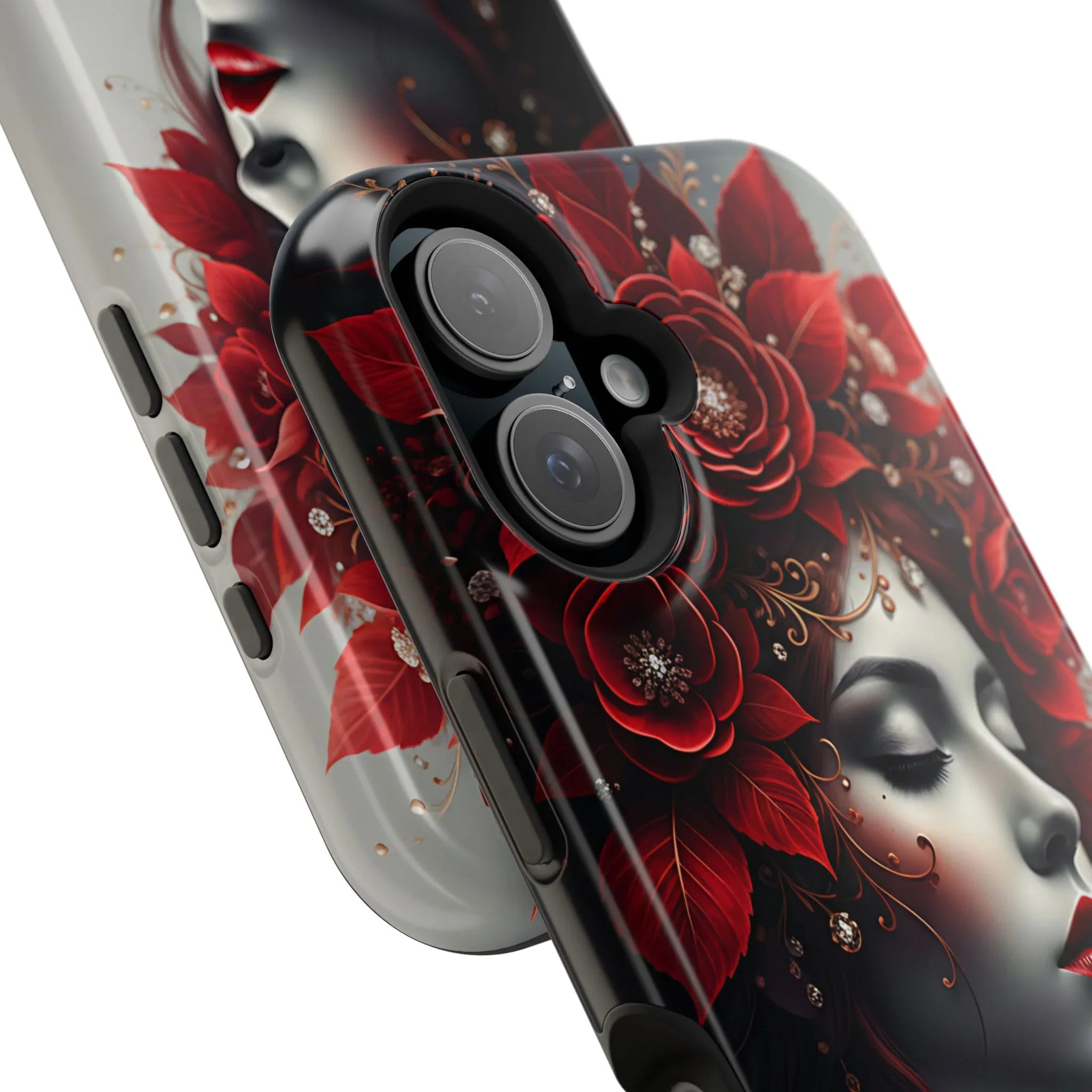 Scarlet Bloom Portrait Phone Case for iPhone 13-17 - KARARMDESIGN