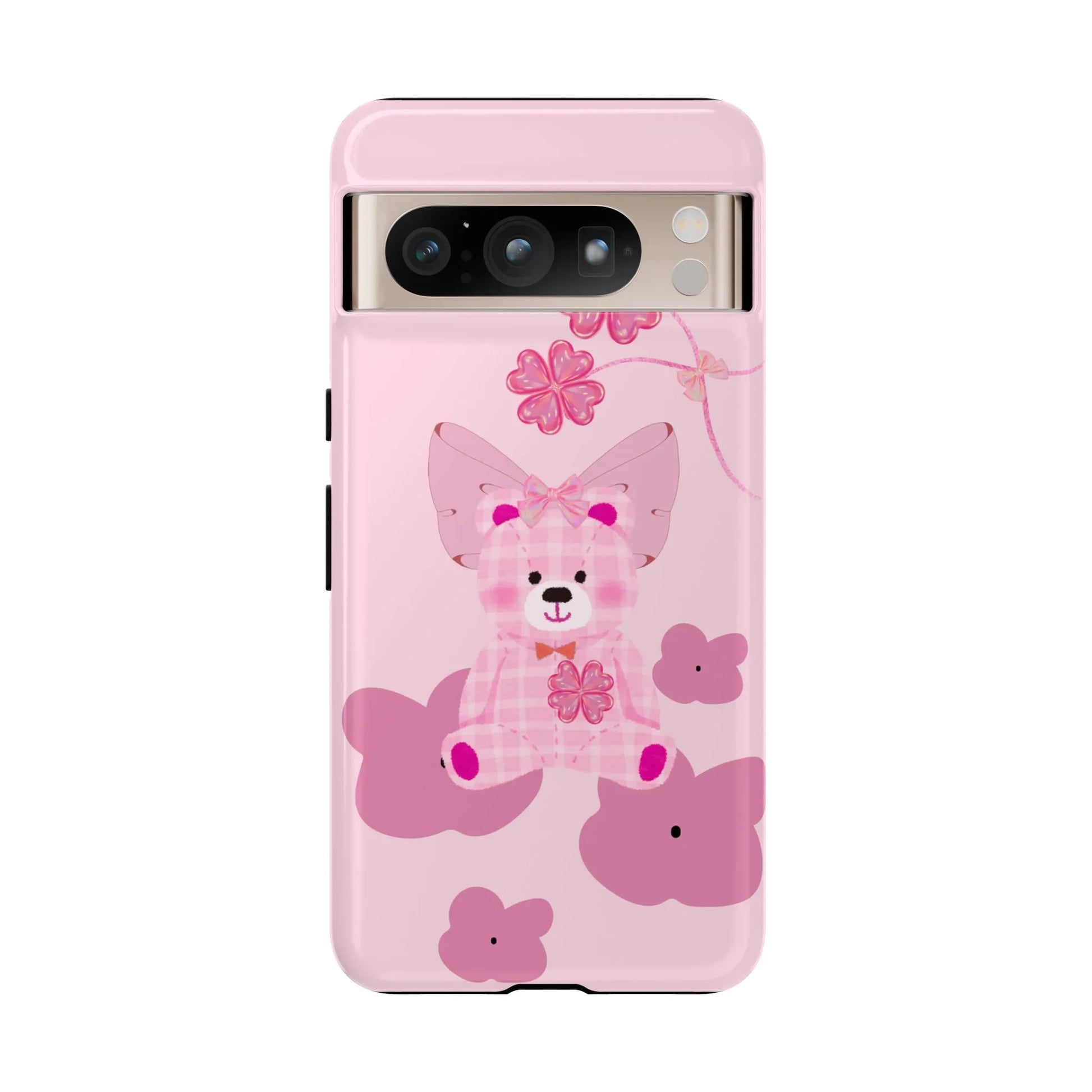 Pink Teddy Bear Phone Cases for iPhone, Pixel and Galaxy - KARARMDESIGN