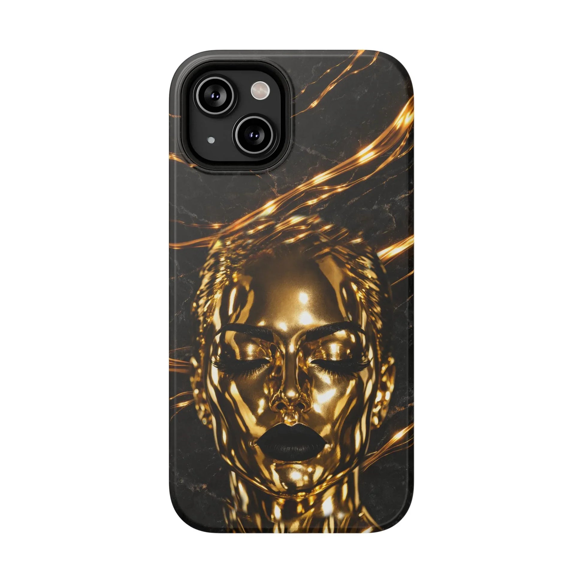 Luxury Gold Portrait Phone Case for iPhone 11-17 and Galaxy S21-S25 - KARARMDESIGN
