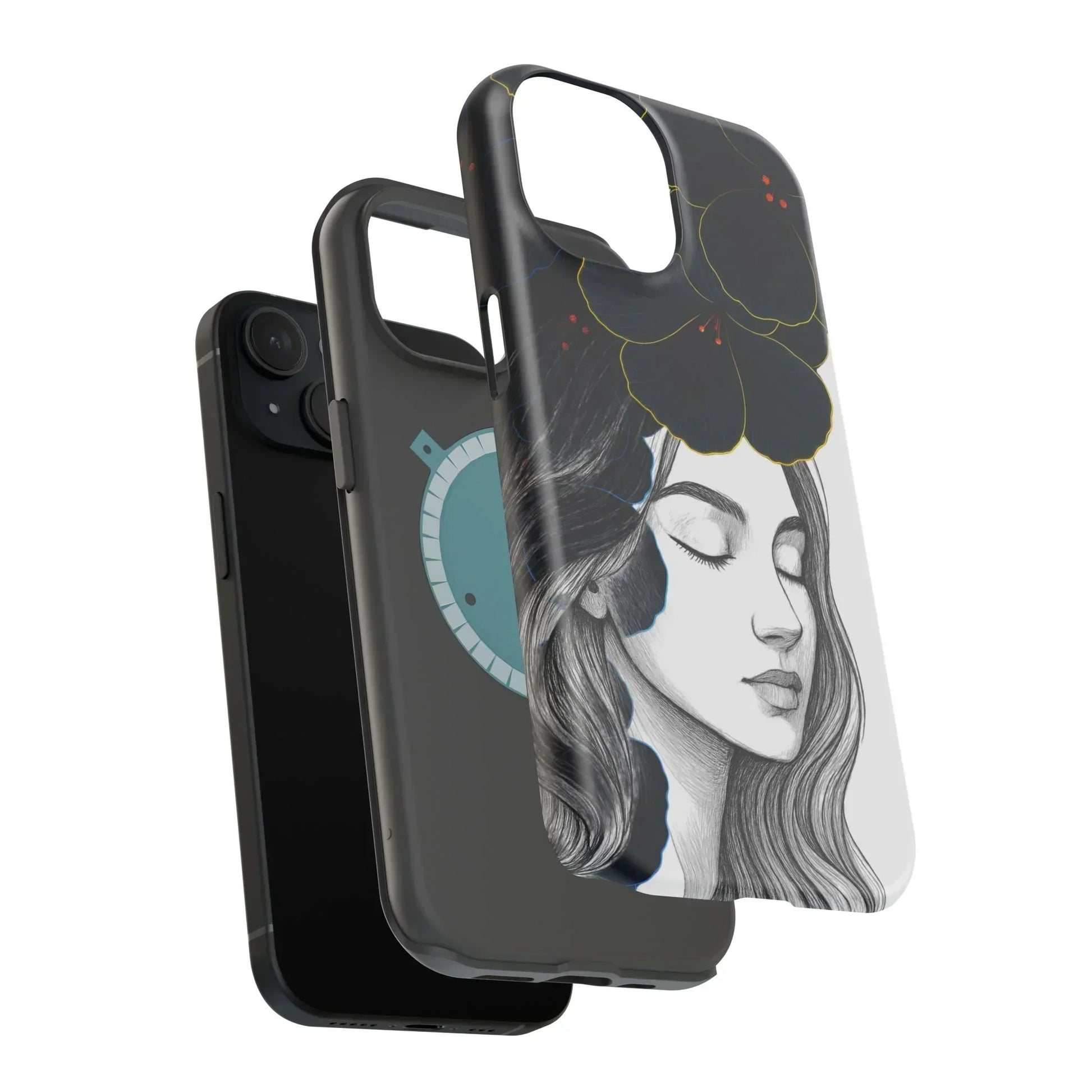 Dark Floral Elegance Phone Case for iPhone 13-16 Models - KarArmDesign